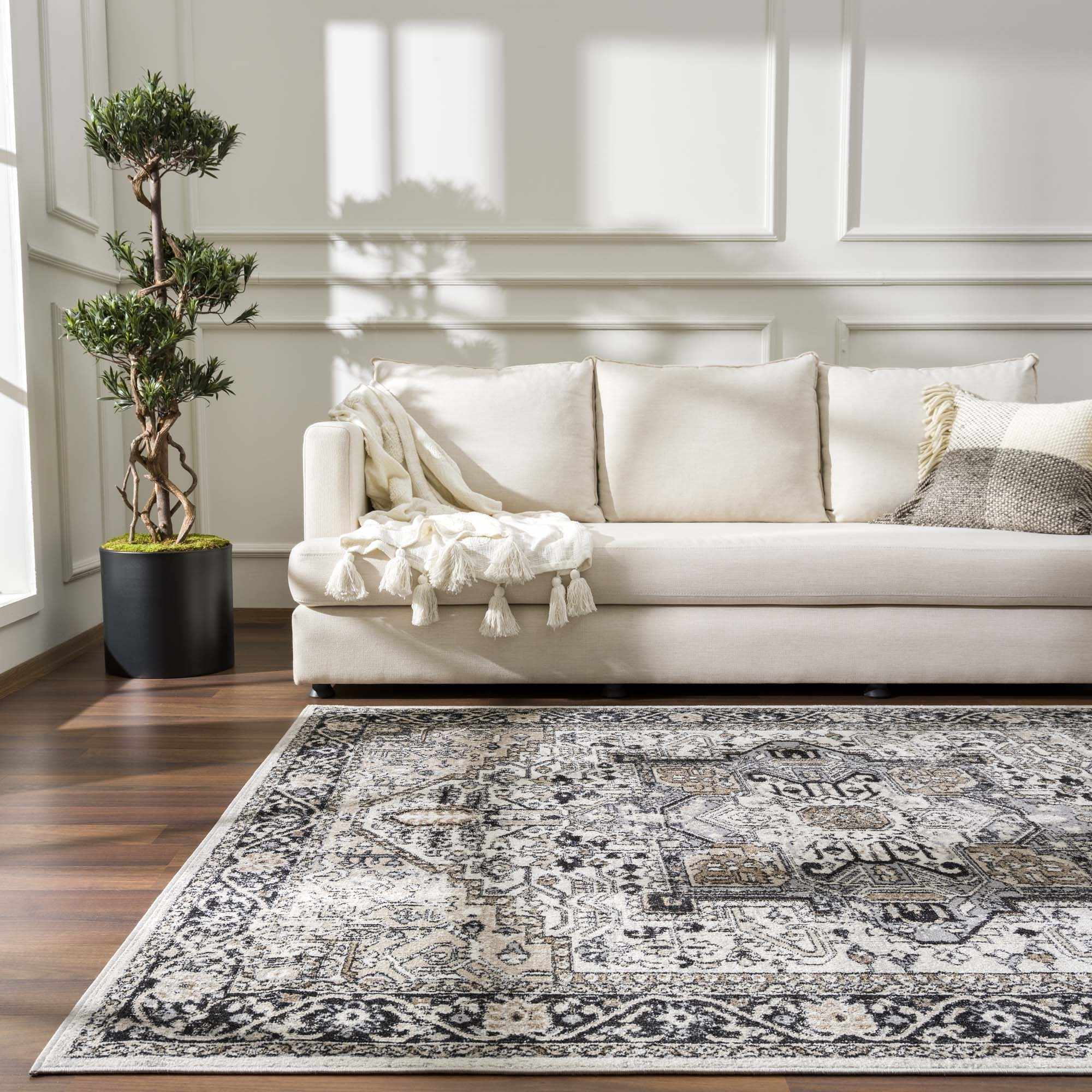 Cavara Area Rug  Washable  Traditional Style, Low Pile