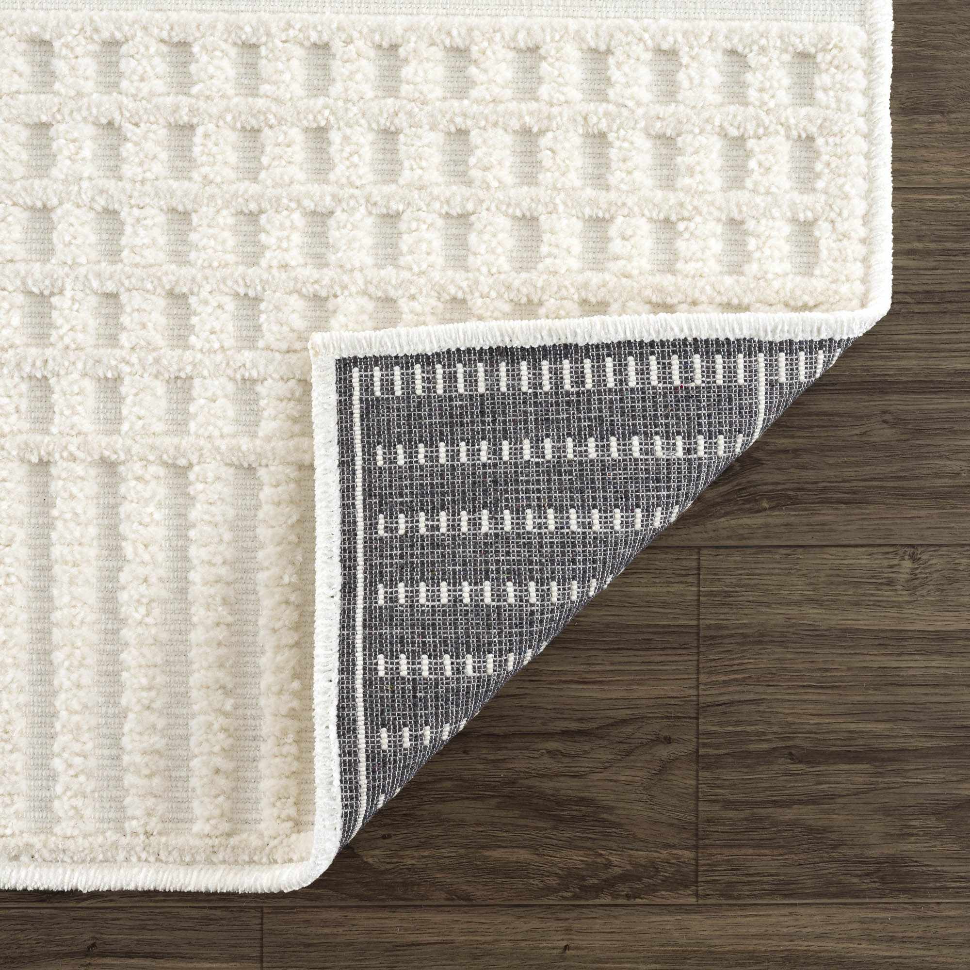 Rhett Area Rug Machine Woven Medium Pile Washable White