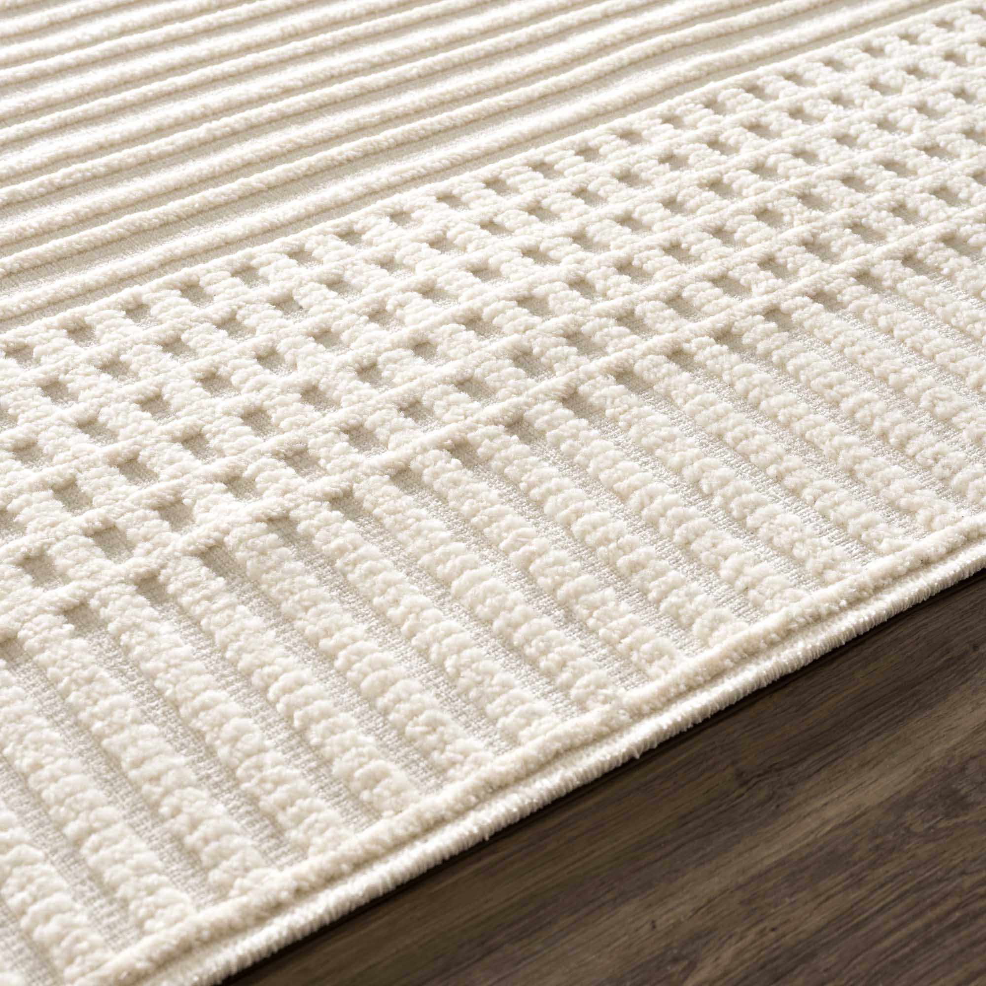 Rhett Area Rug Machine Woven Medium Pile Washable White