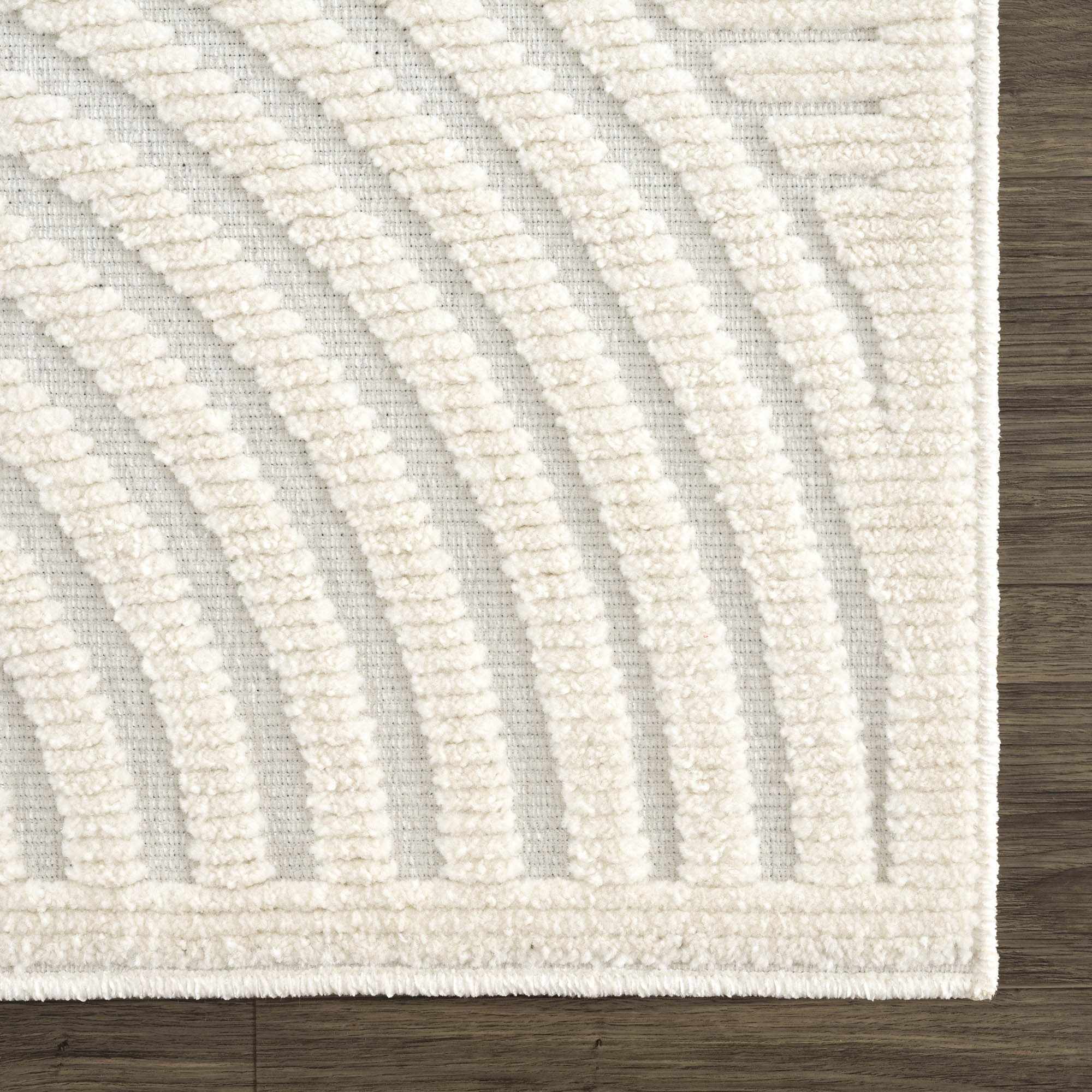 Davo 3D Rug Machine Washable Medium Pile Off-White