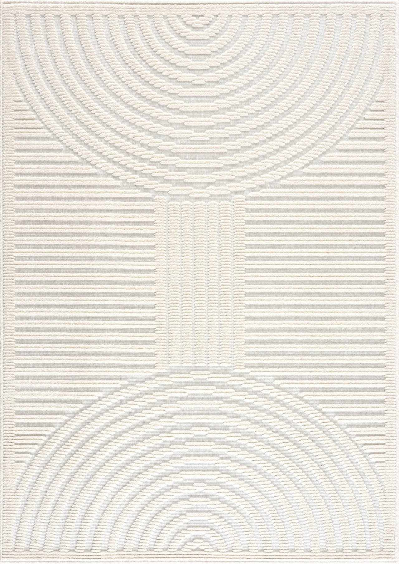 Davo 3D Rug Machine Washable Medium Pile Off-White