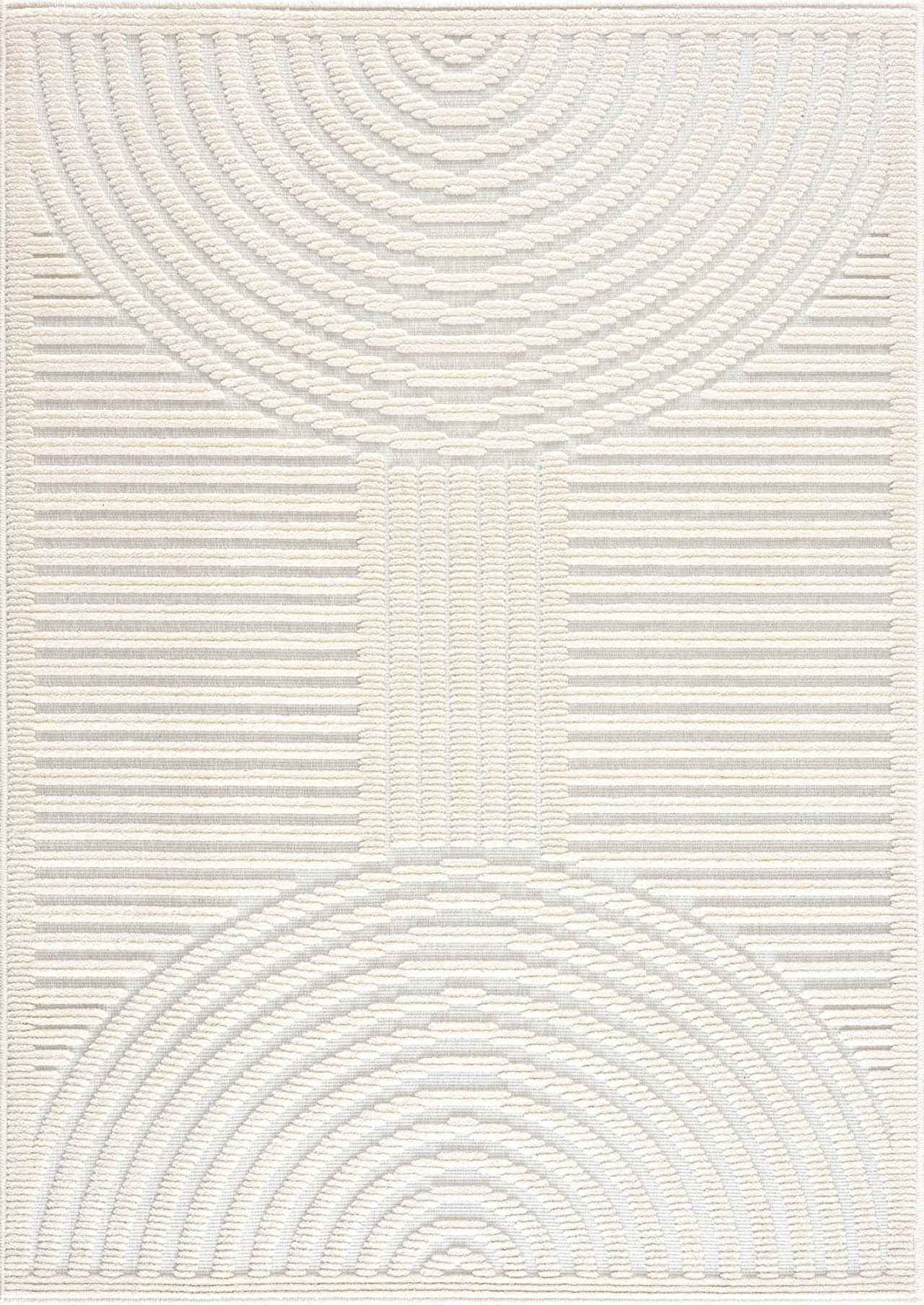 Deron White Washable 3D Rug