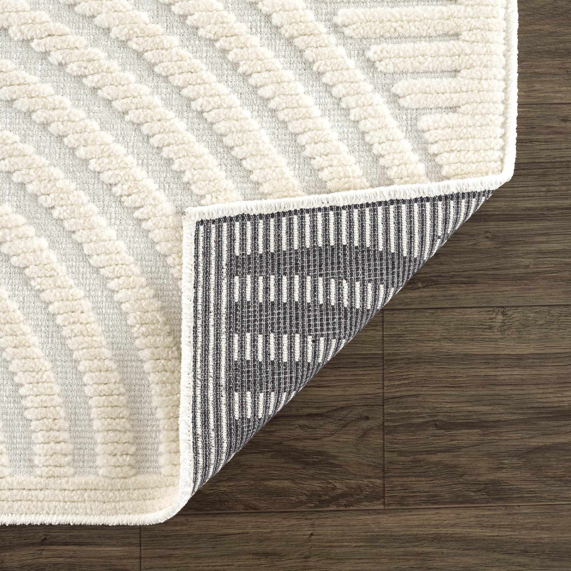 Davo 3D Rug Machine Washable Medium Pile Off-White