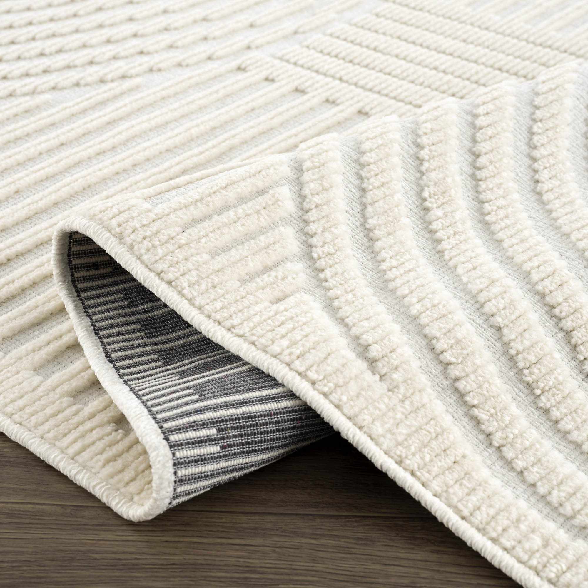 Davo 3D Rug Machine Washable Medium Pile Off-White