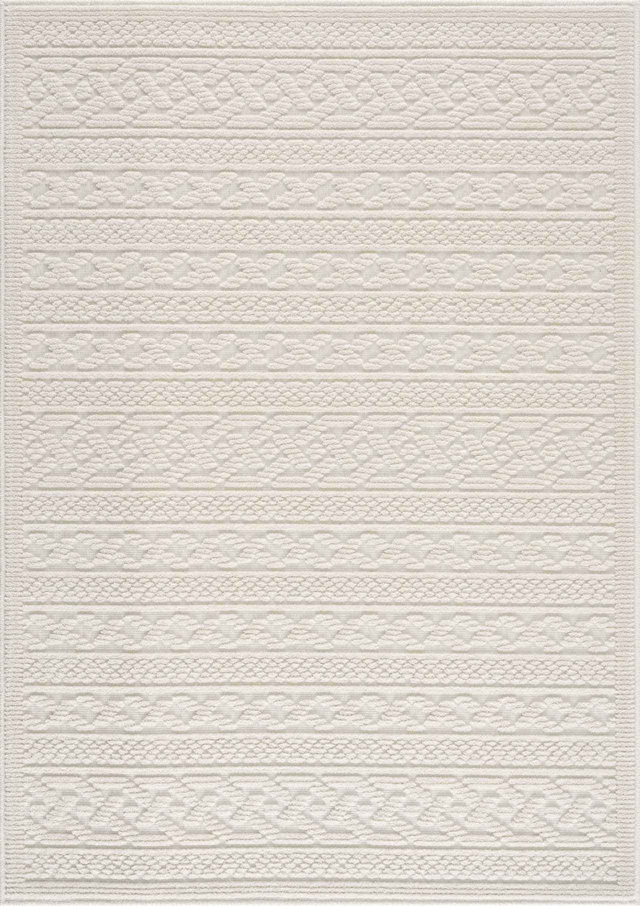 Fadey White 3D Washable Rug