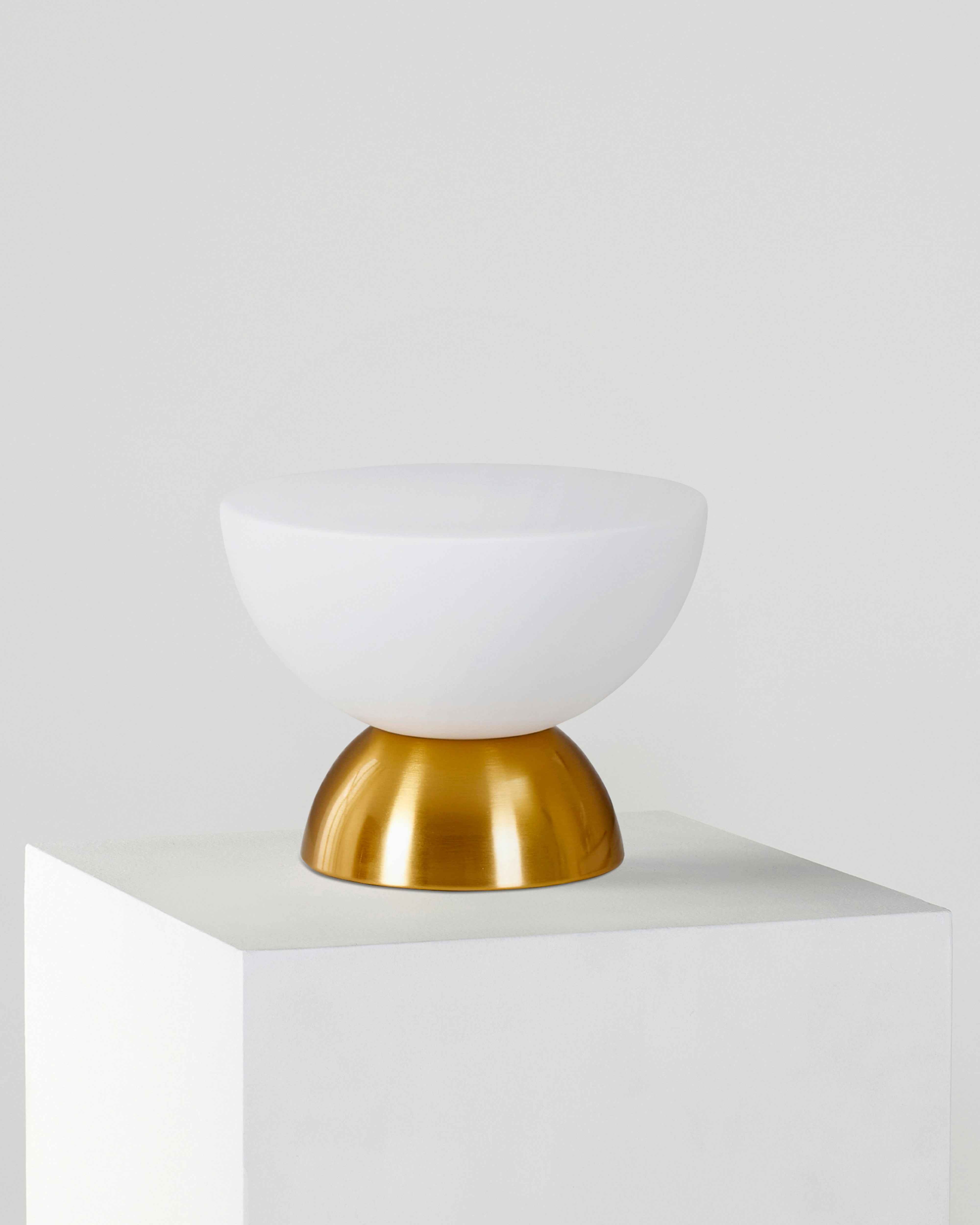 Luma Table Lamp | Dimmable Frosted Glass, Brass Finish