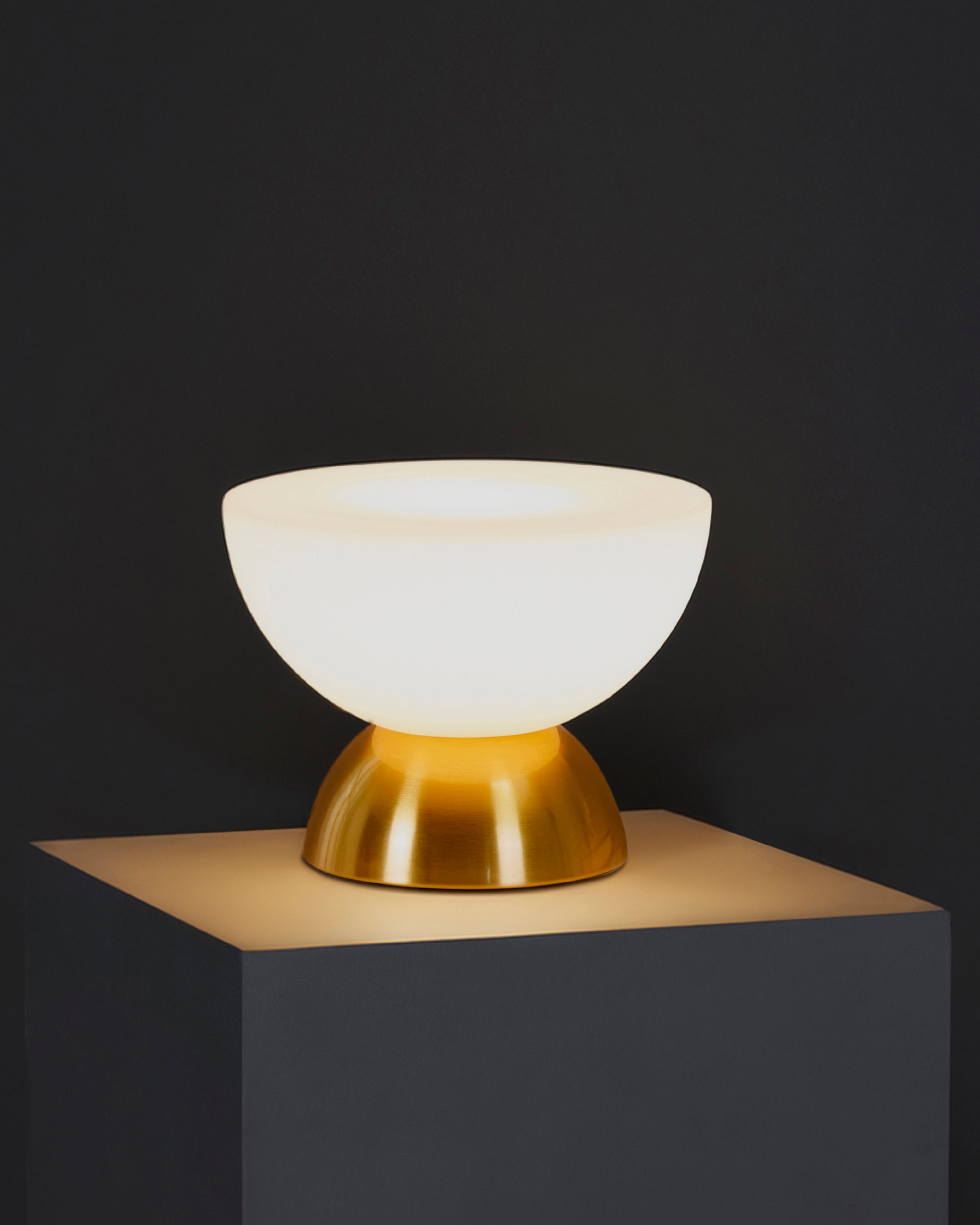 Luma Table Lamp | Dimmable Frosted Glass, Brass Finish