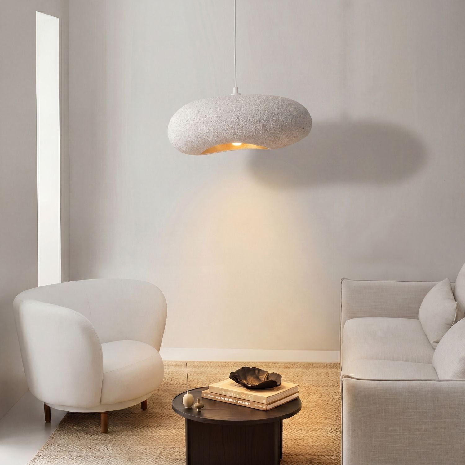 Bela Ceiling Lamp | Speckled White, Organic Texture 45 cm