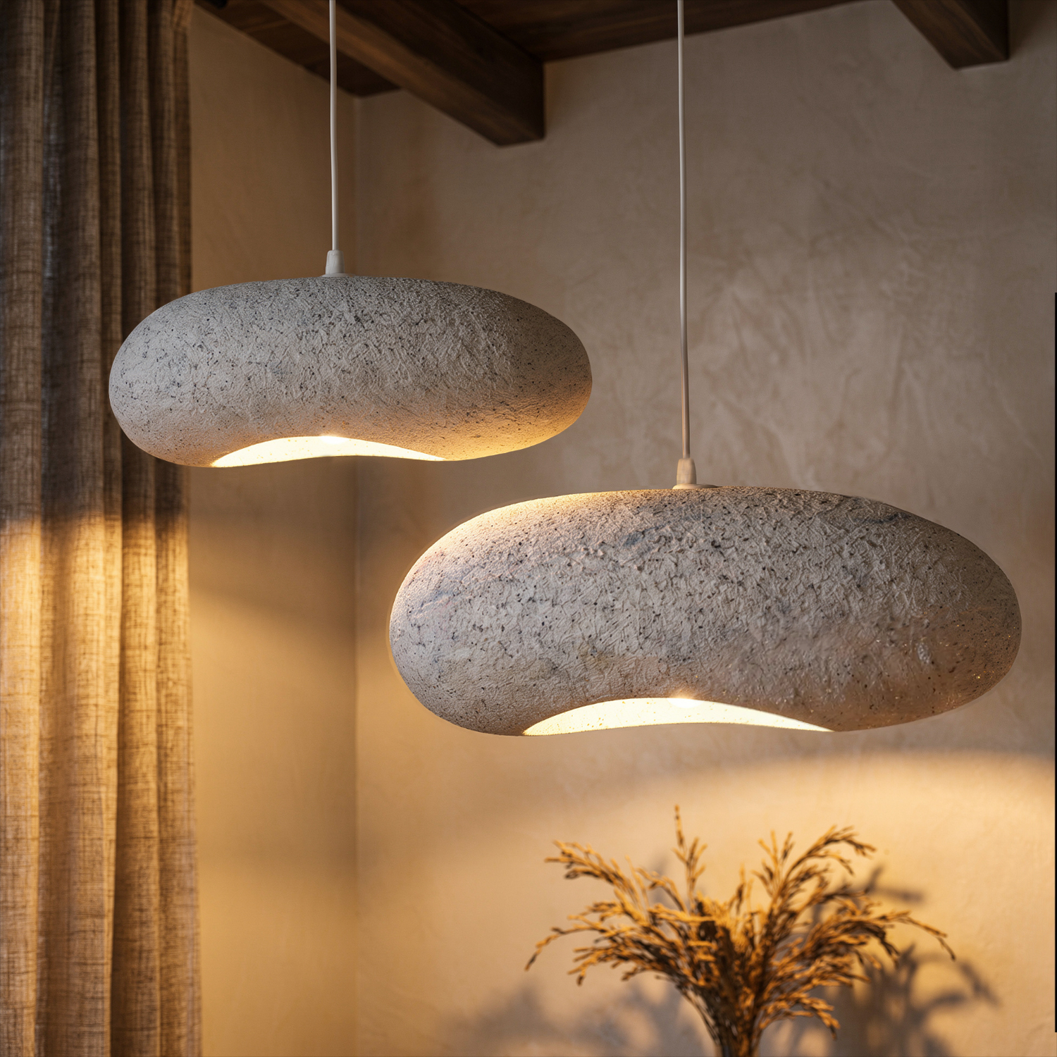 Bela Ceiling Lamp | Speckled White, Organic Texture 45 cm