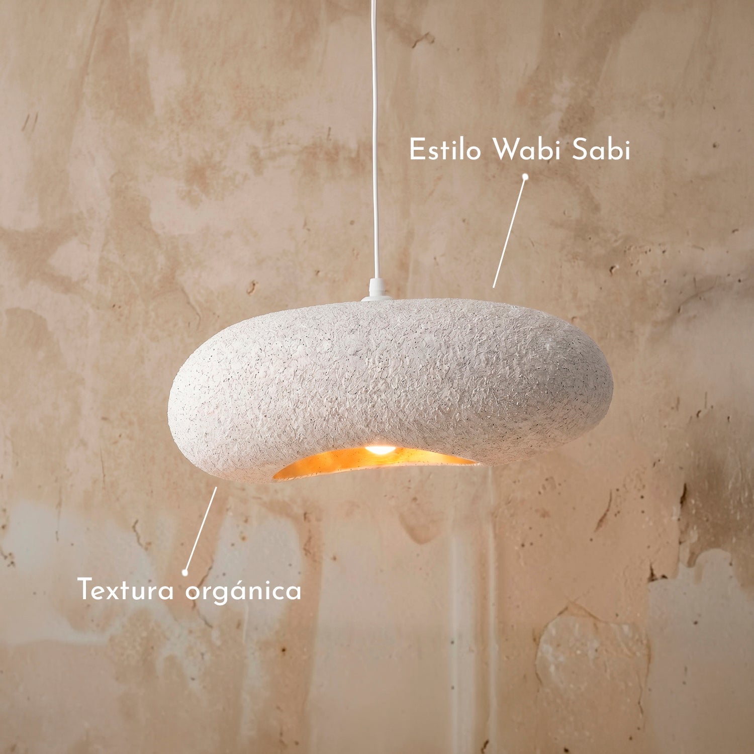 Bela Ceiling Lamp | White Speckled Texture, 55 cm Diameter