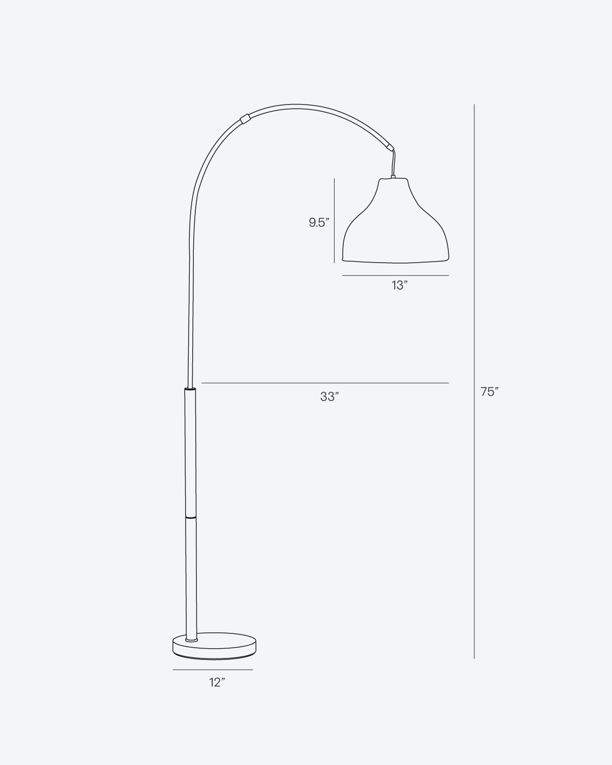 Luxe Arc Floor Lamp | Brass Finish, Wicker Shade