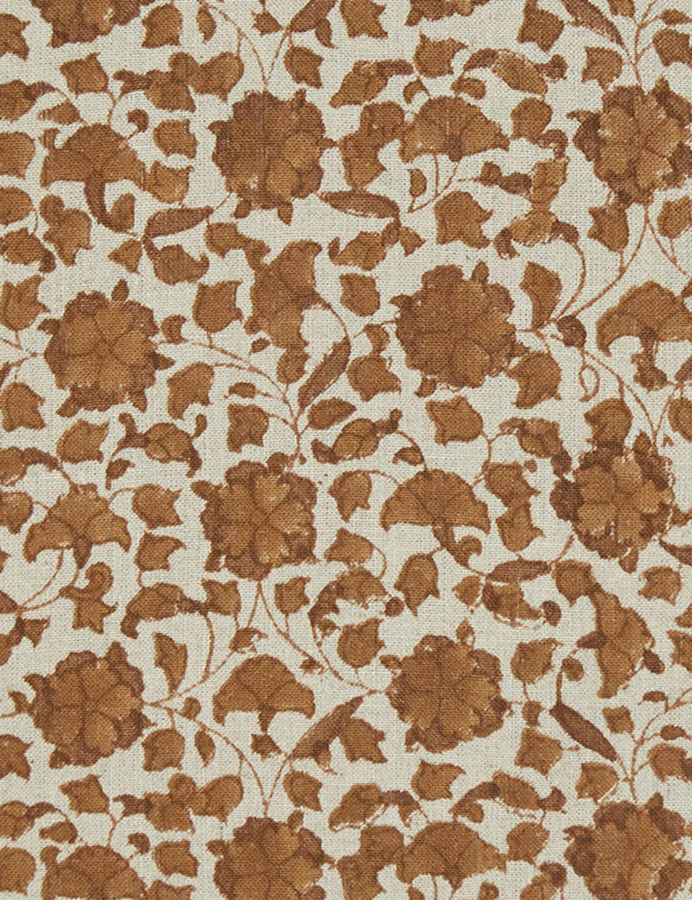 Liora Linen Pillow | Handmade Block Print, Floral Motif