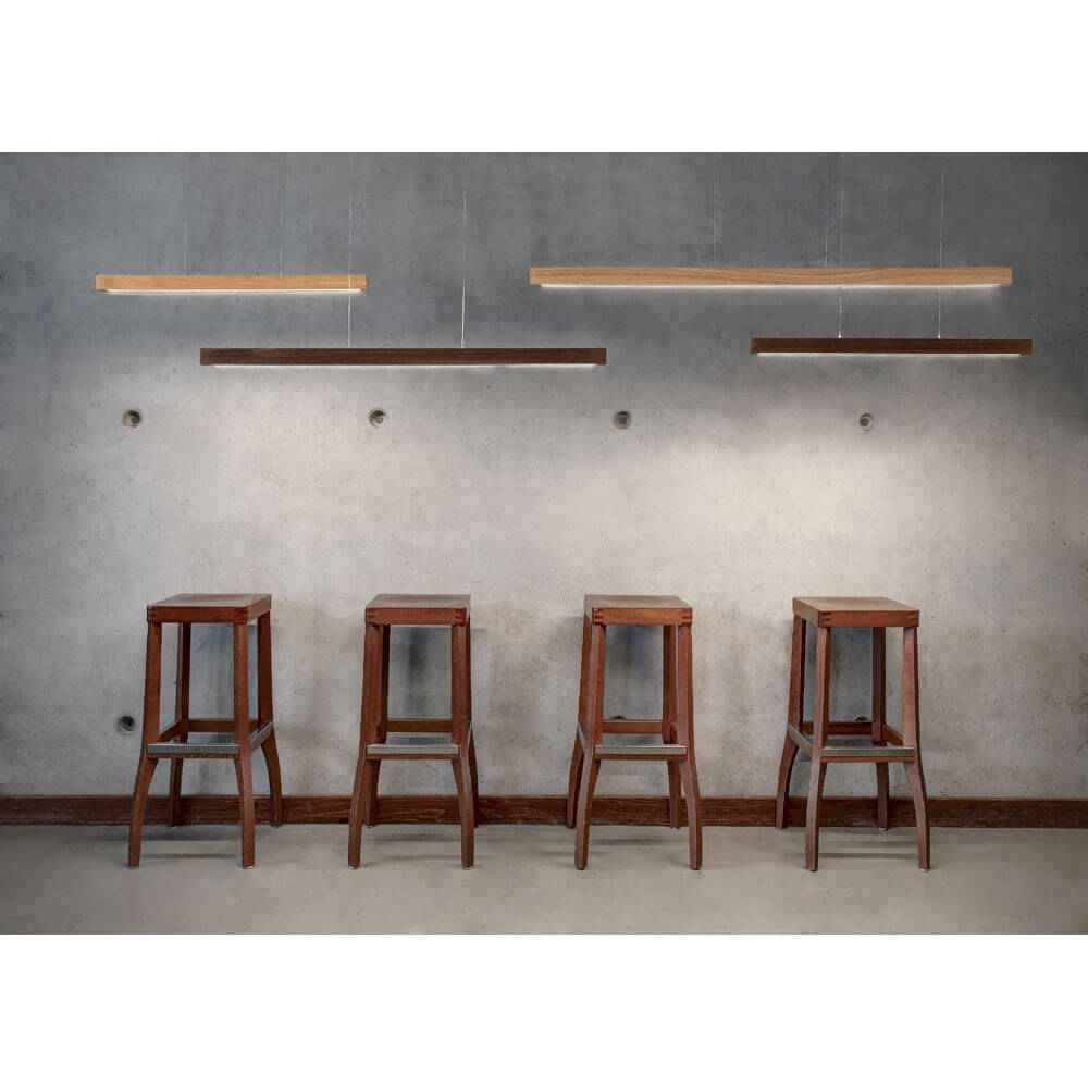 Brio LED Pendant Light | Touch Dimmer, Walnut 80cm