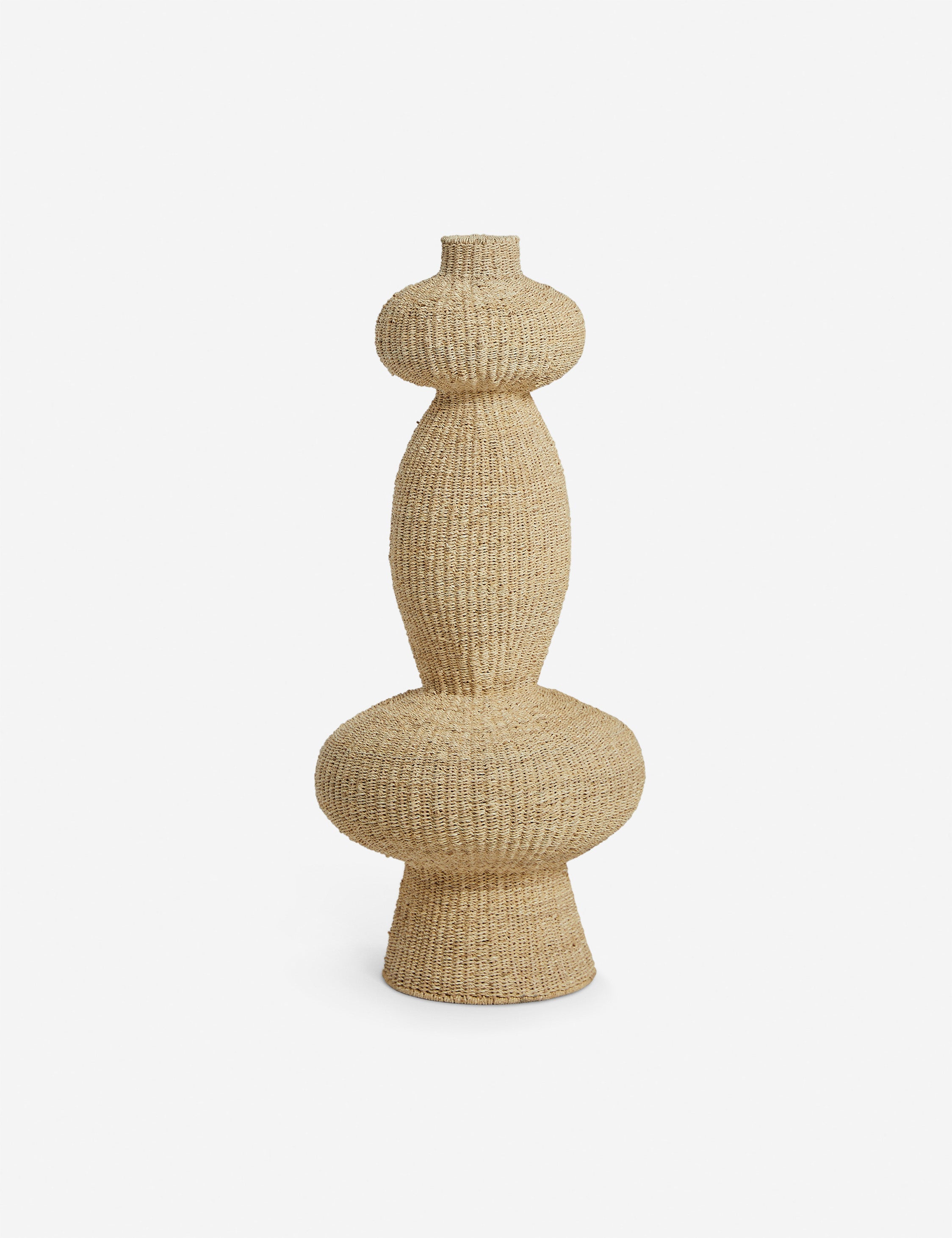 Luna Decorative Floor Vase | Artisanal Weave, Natural Fiber