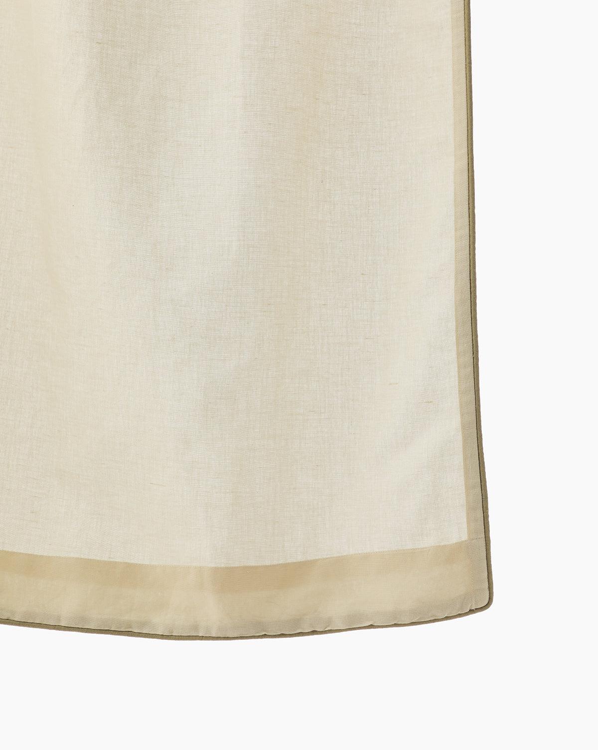 Luna Linen Shower Curtain  Lightweight with Green Border