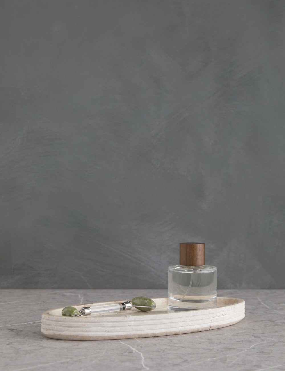 Bela Limestone Bath Accessory | Etched Stone Surface
