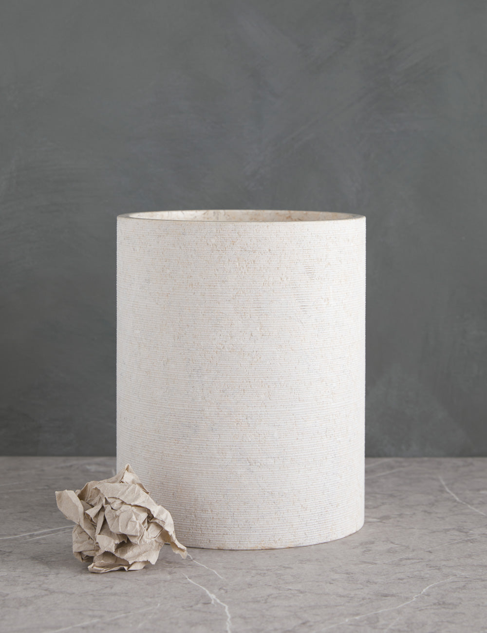 Bela Limestone Bath Accessory | Etched Stone Surface