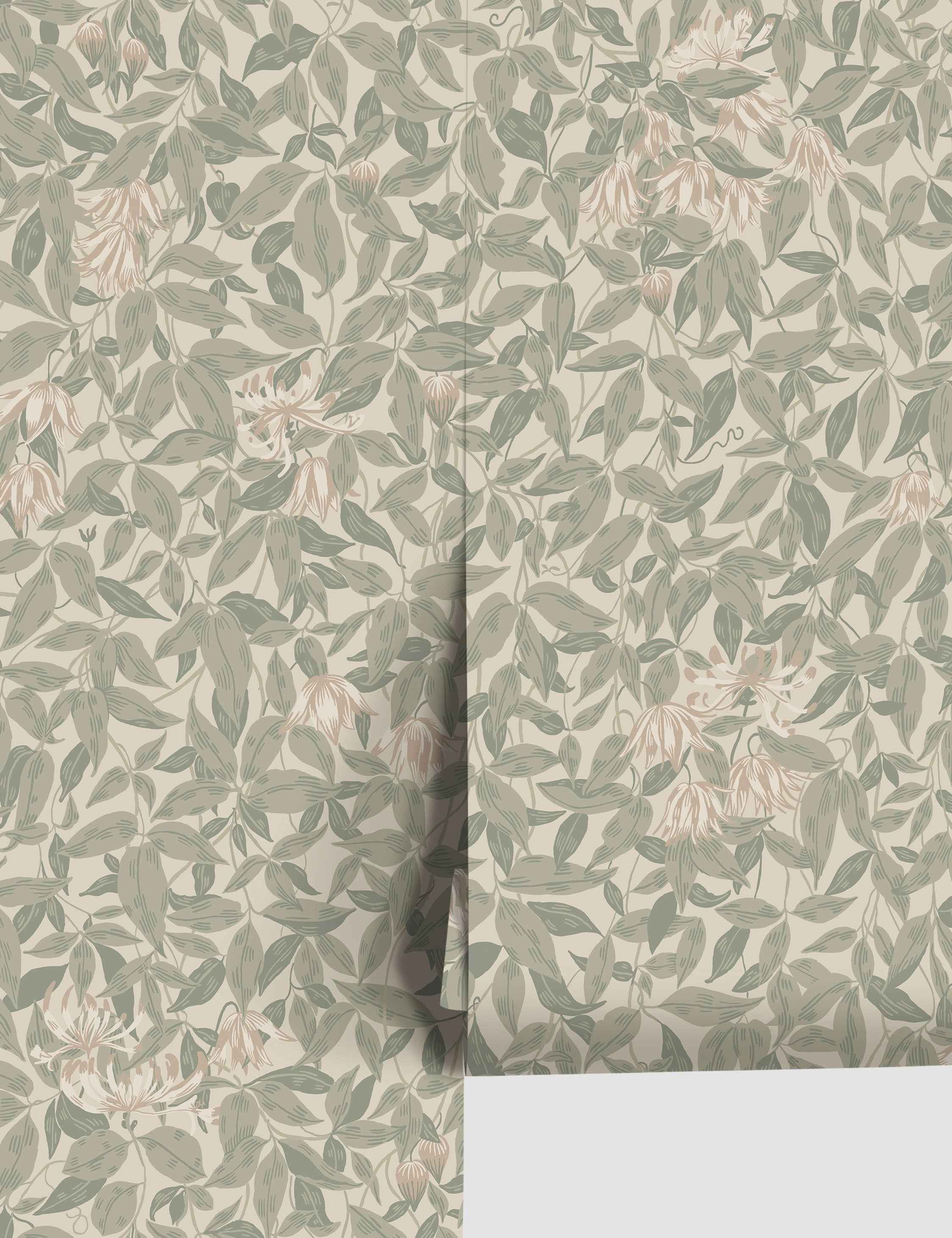 Liora Floral Wallpaper | Clematis & Honeysuckle Design