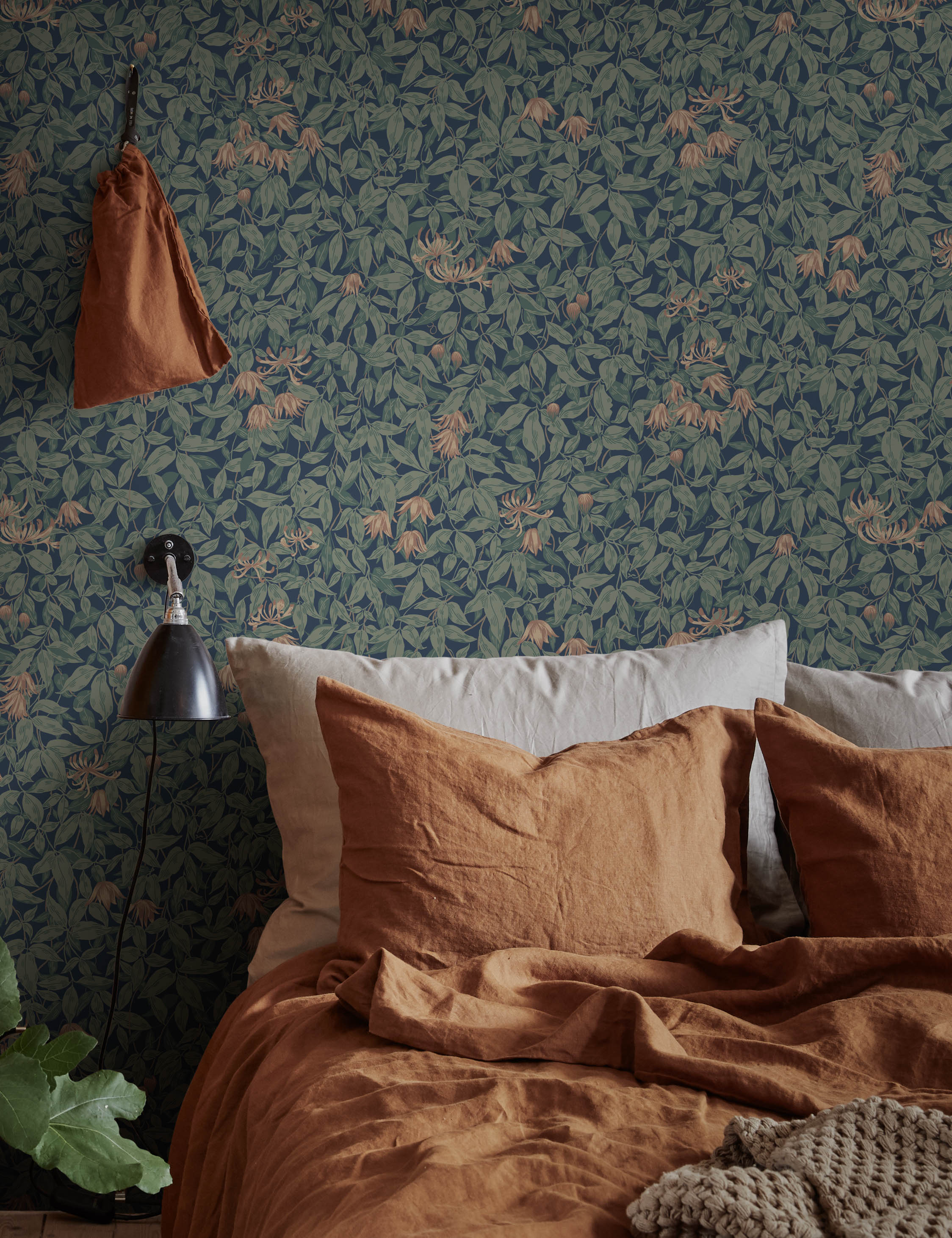 Livia Wallpaper | Floral Clematis & Honeysuckle Design