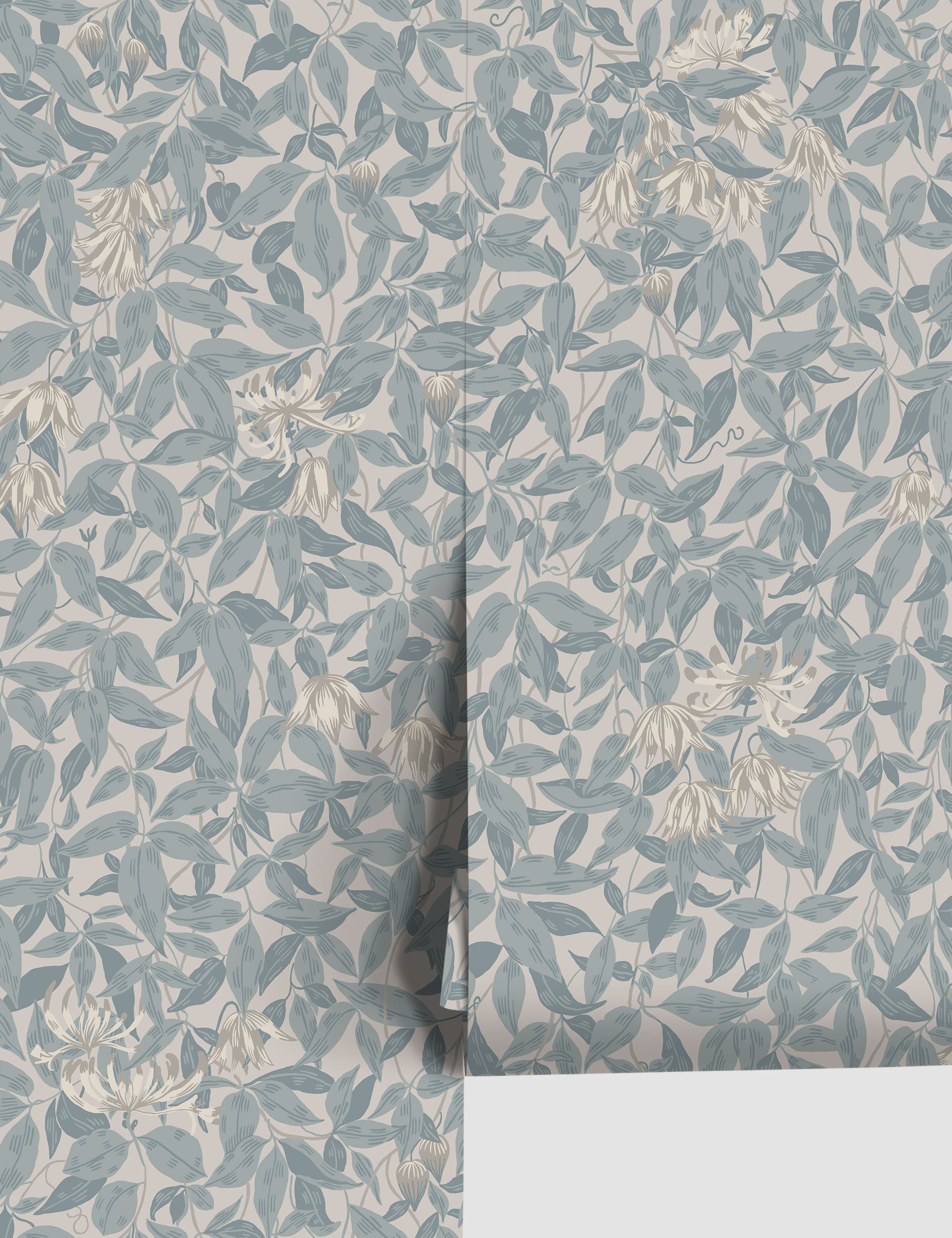 Livia Wallpaper | Floral Clematis & Honeysuckle Design