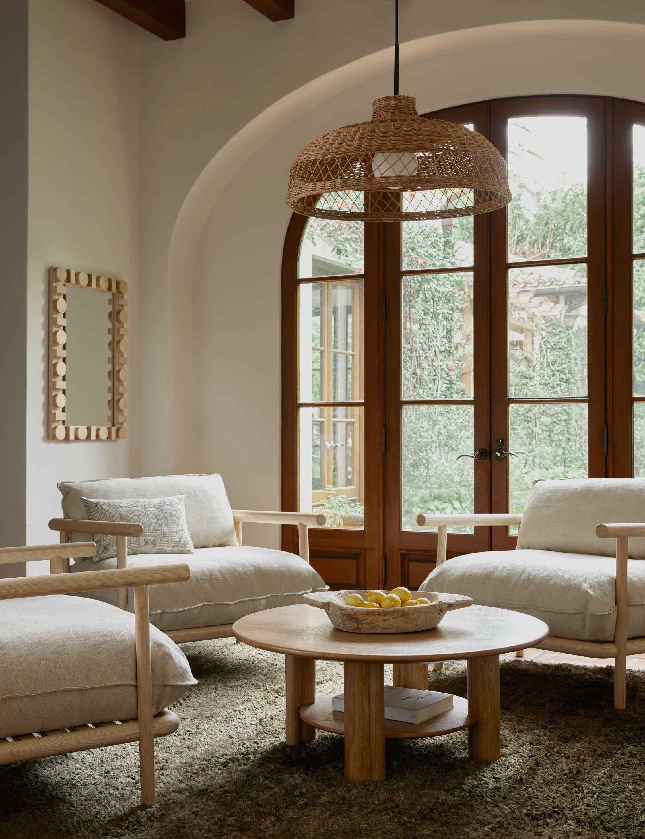 Oriana Wicker Pendant Light | Woven Openings, Warm Glow