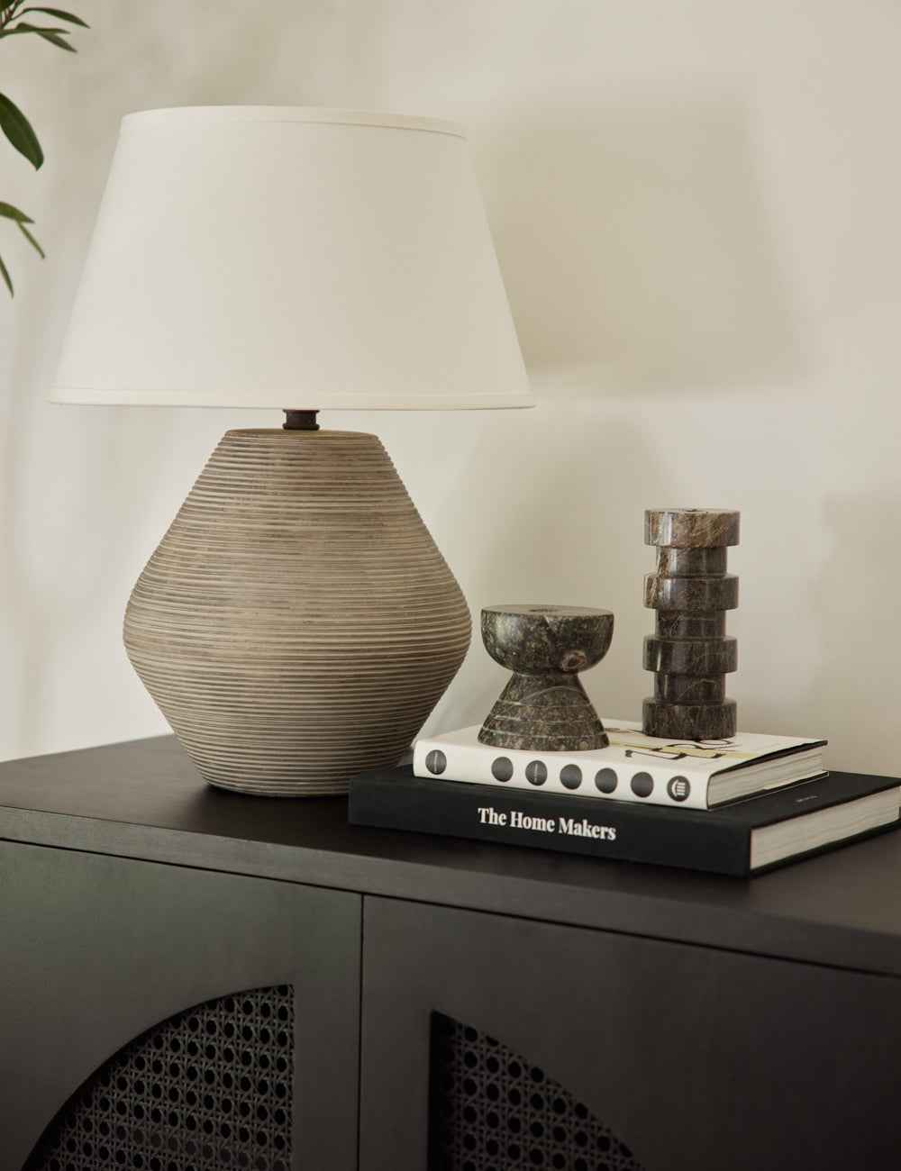 Kairo Table Lamp | Ribbed Base, Fabric Shade