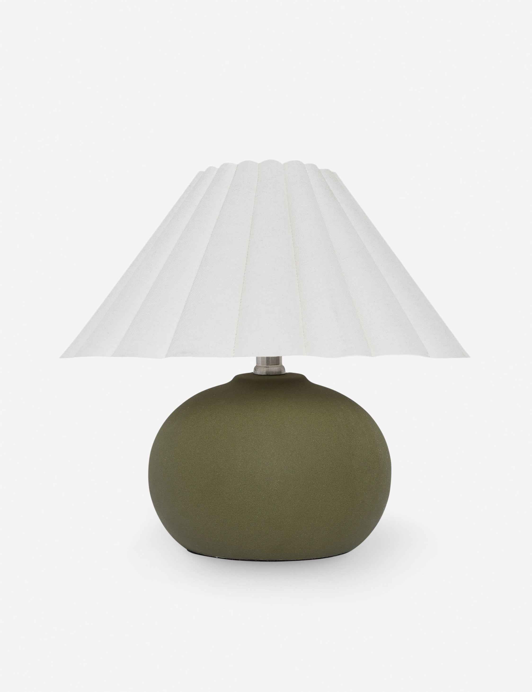 Luna Table Lamp | Pleated Shade, Round Ceramic Body