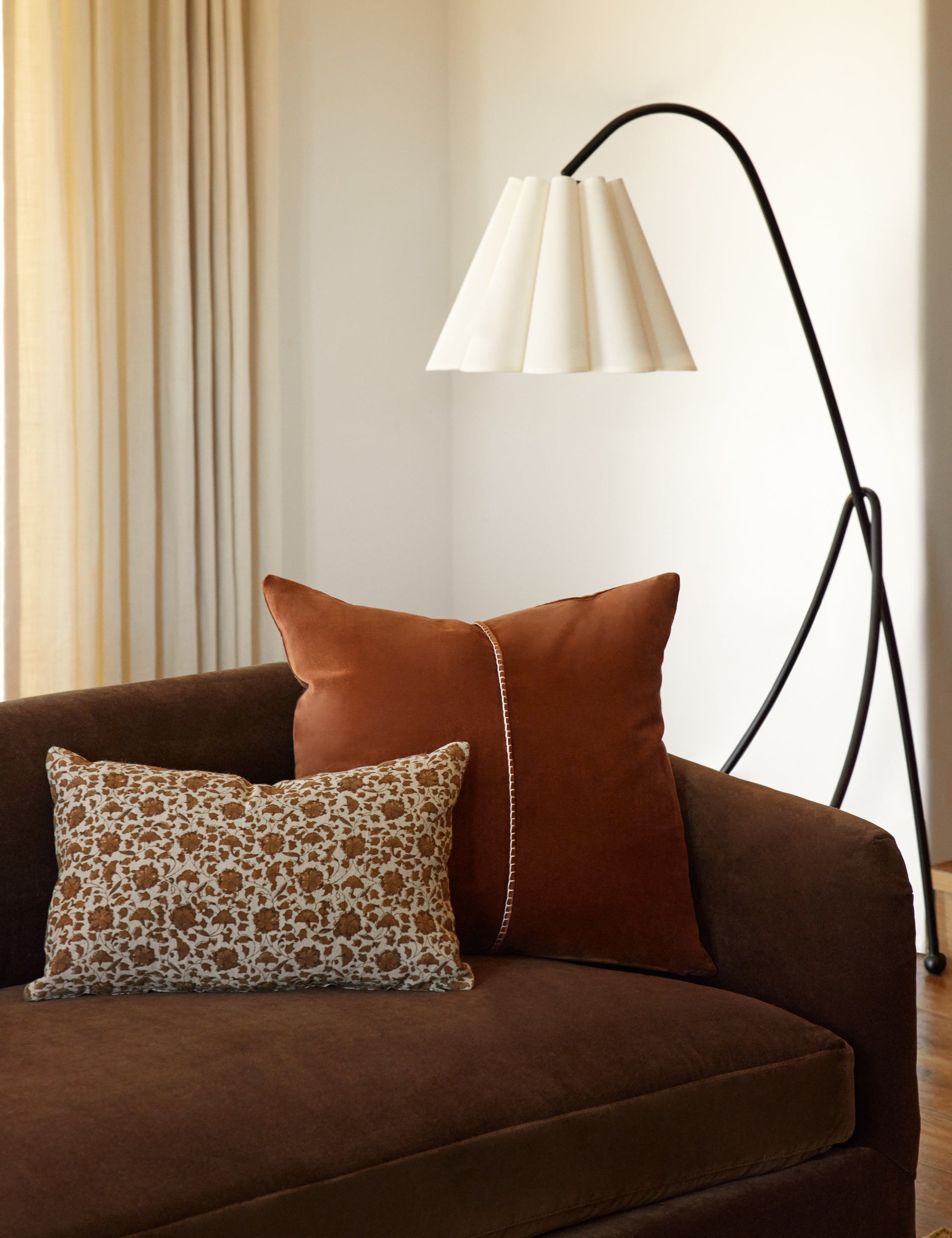 Caden Velvet Pillow | Luxe Texture, Whip Stitching Detail