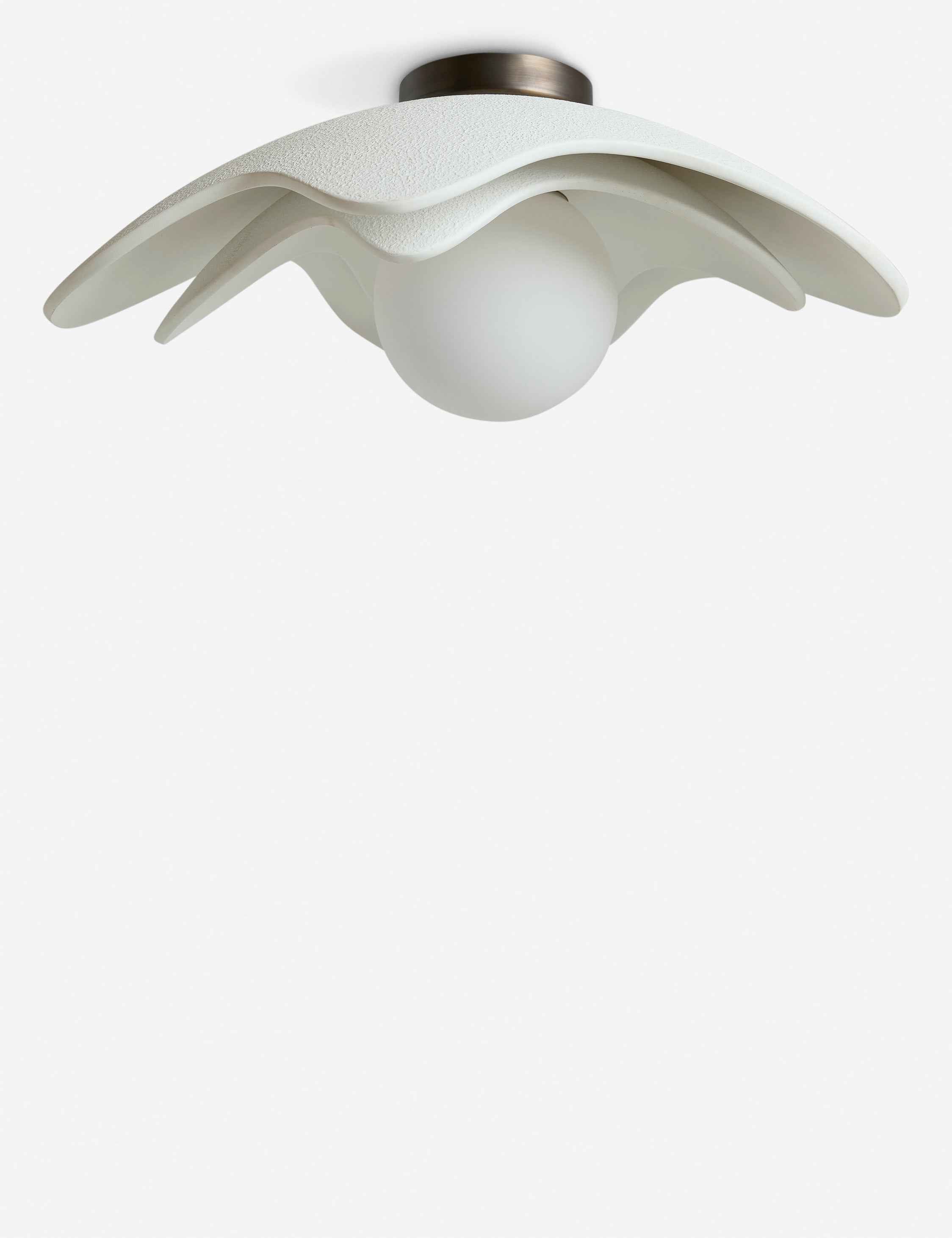 Petal Bloom Flush Mount Light | Matte White, Floral-Inspired Design
