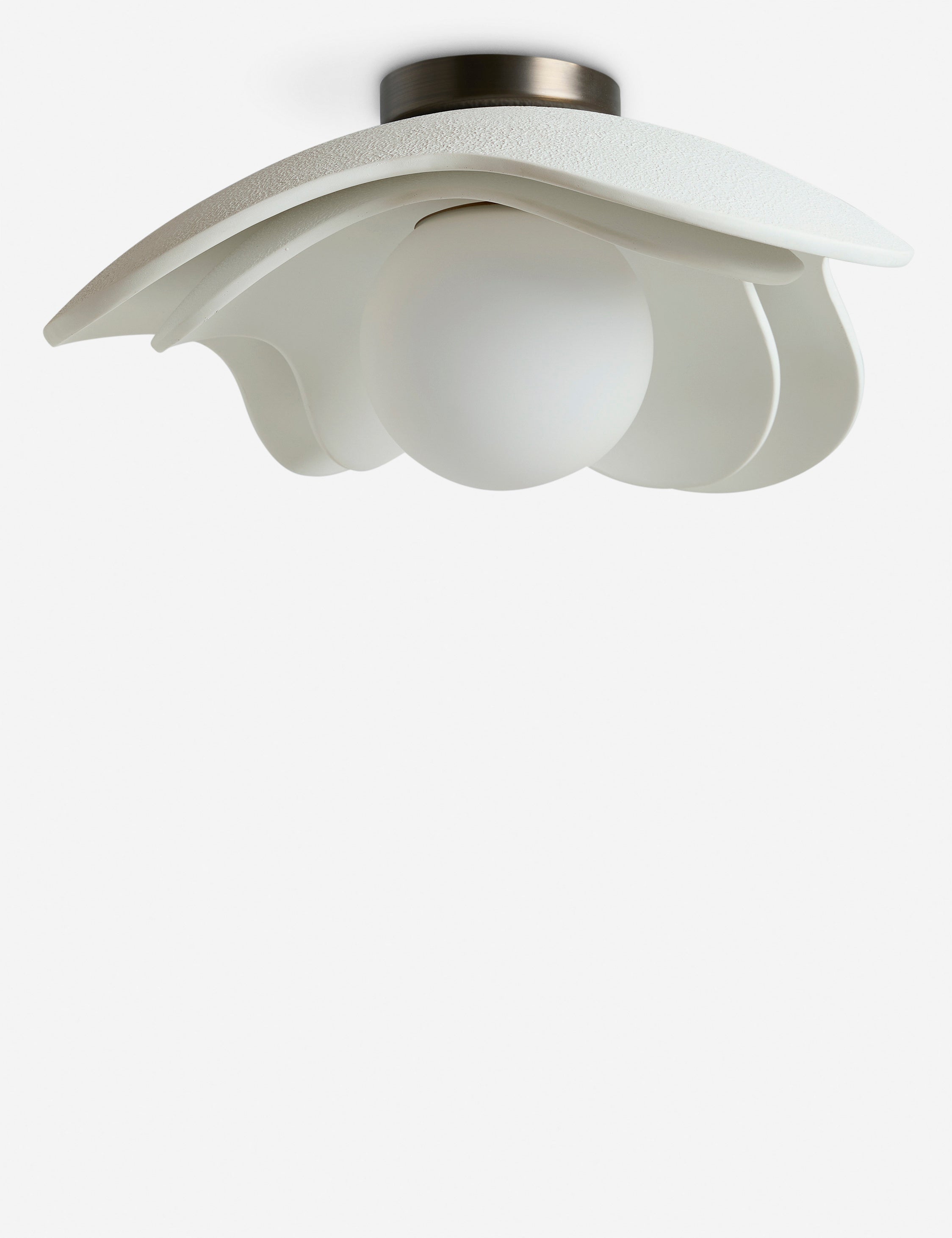 Petal Bloom Flush Mount Light | Matte White, Floral-Inspired Design