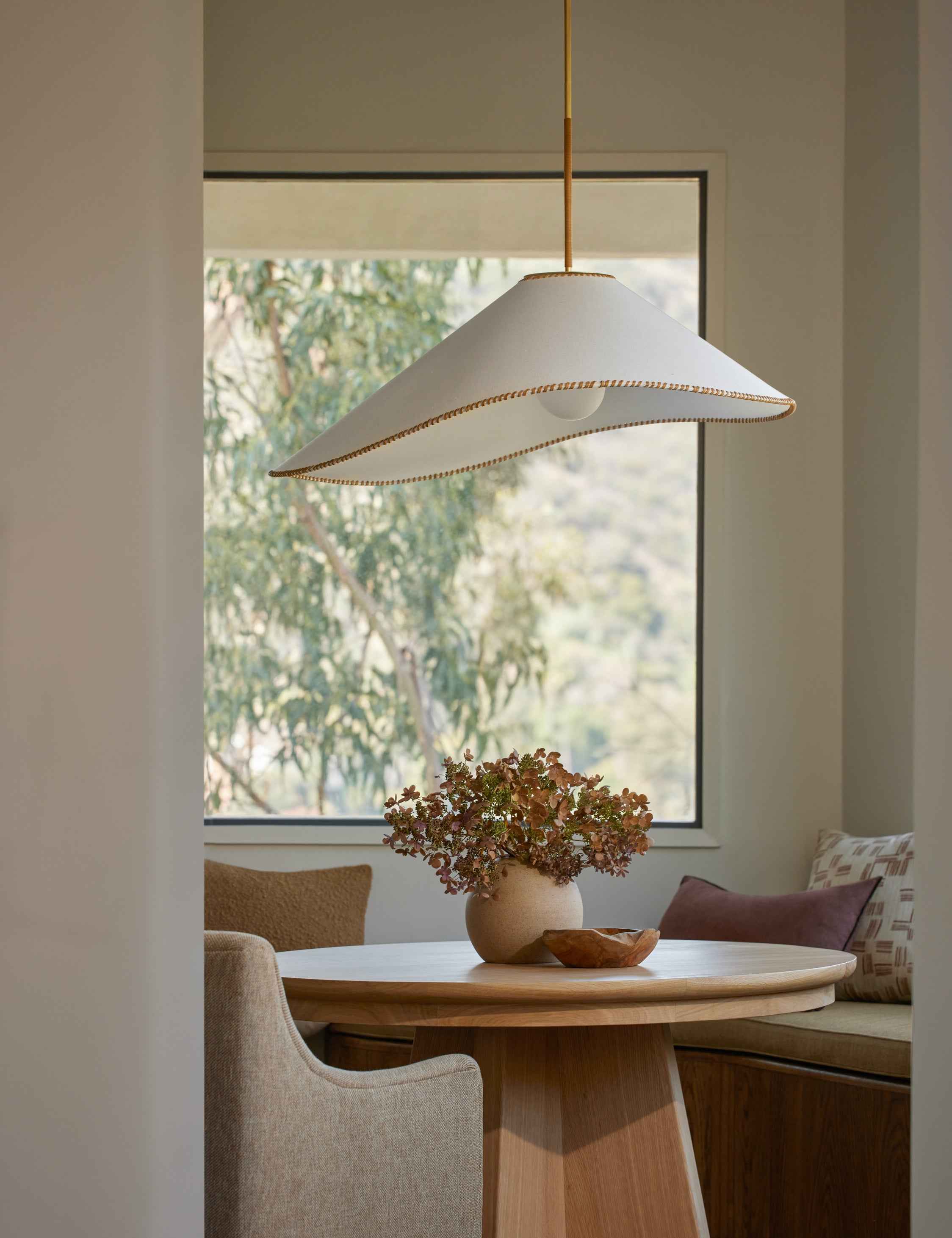 Aria Pendant Light | Artisan Textured Shade, Mixed Materials