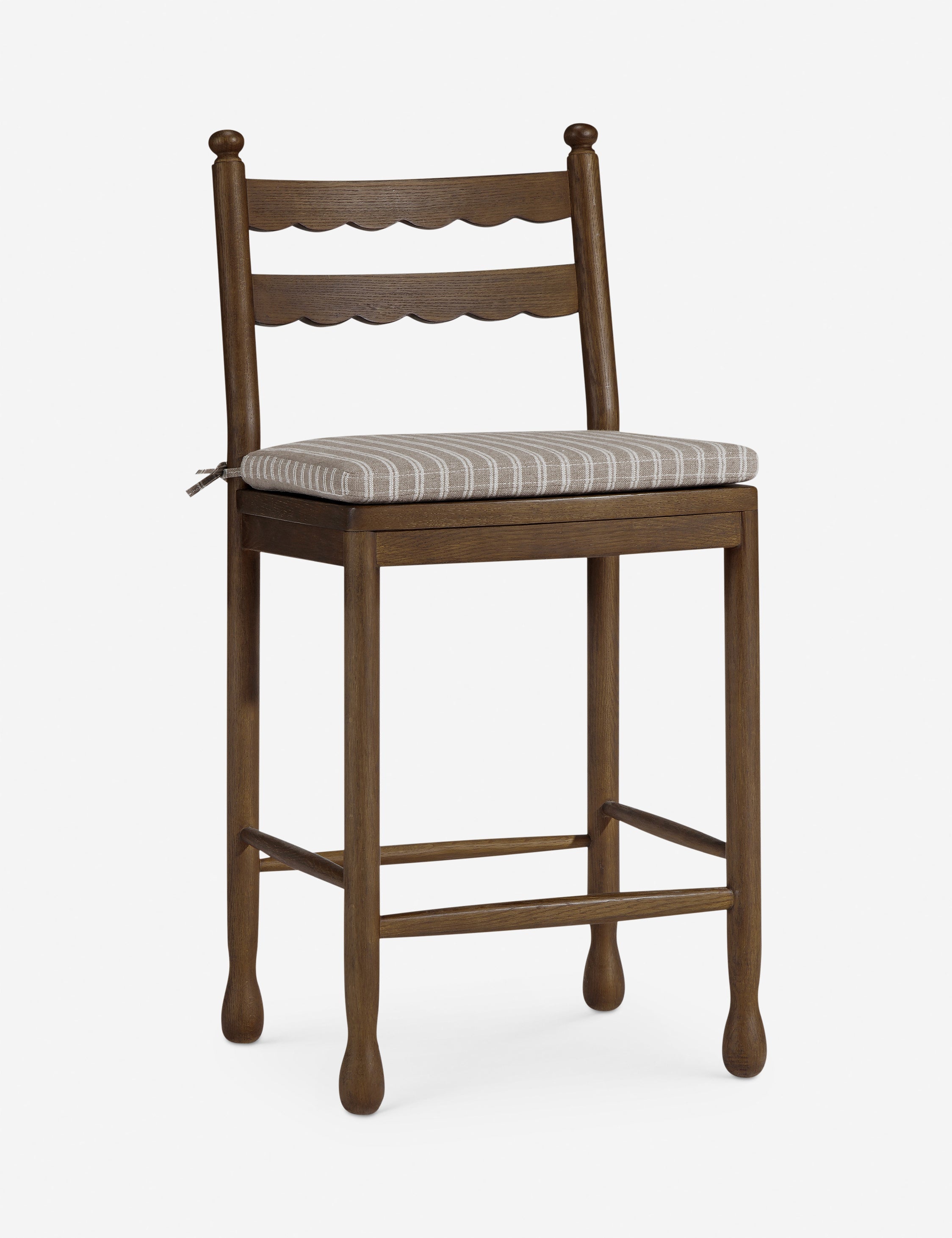 Dorian Counter Stool | Vintage-Inspired Scalloped Back