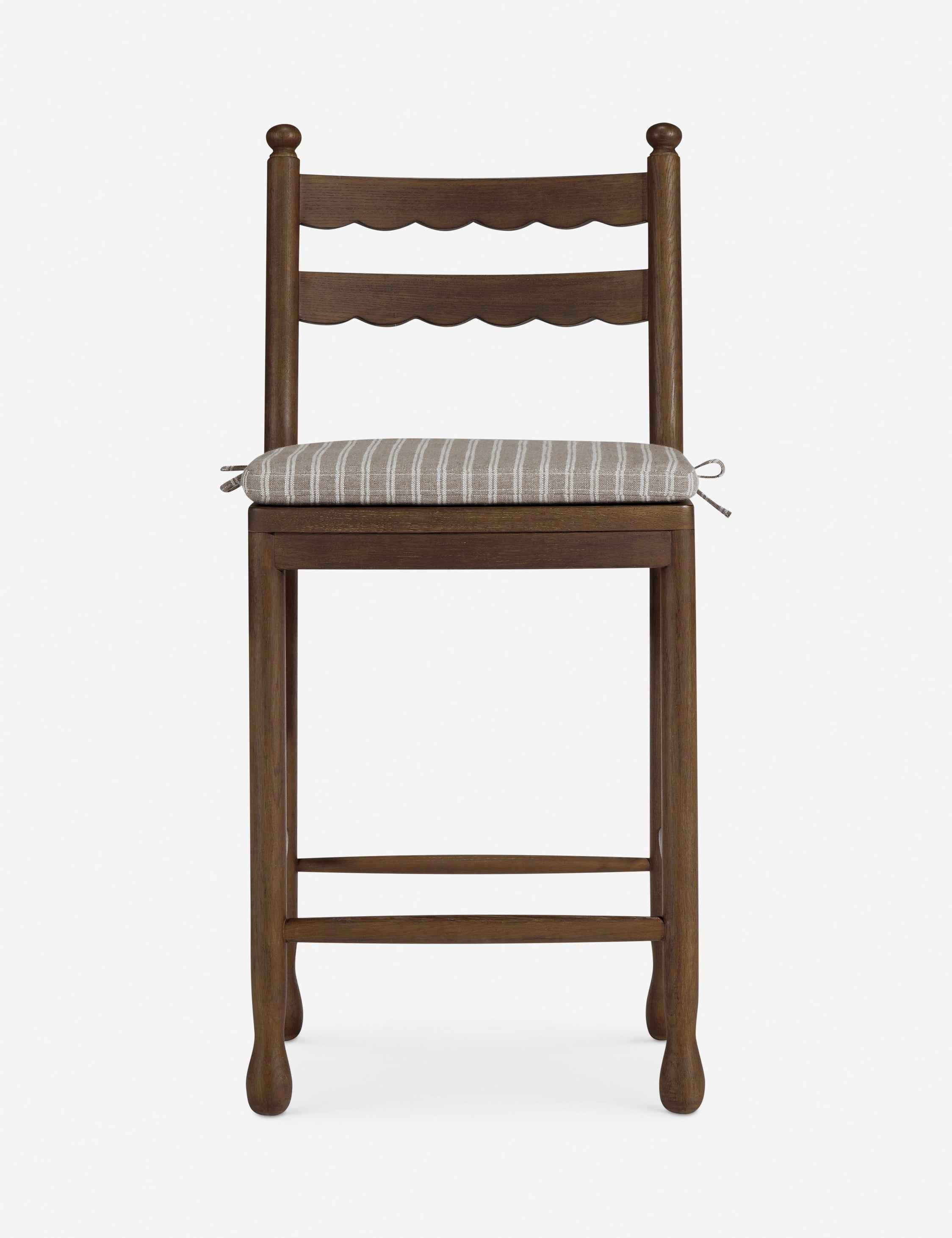 Dorian Counter Stool | Vintage-Inspired Scalloped Back