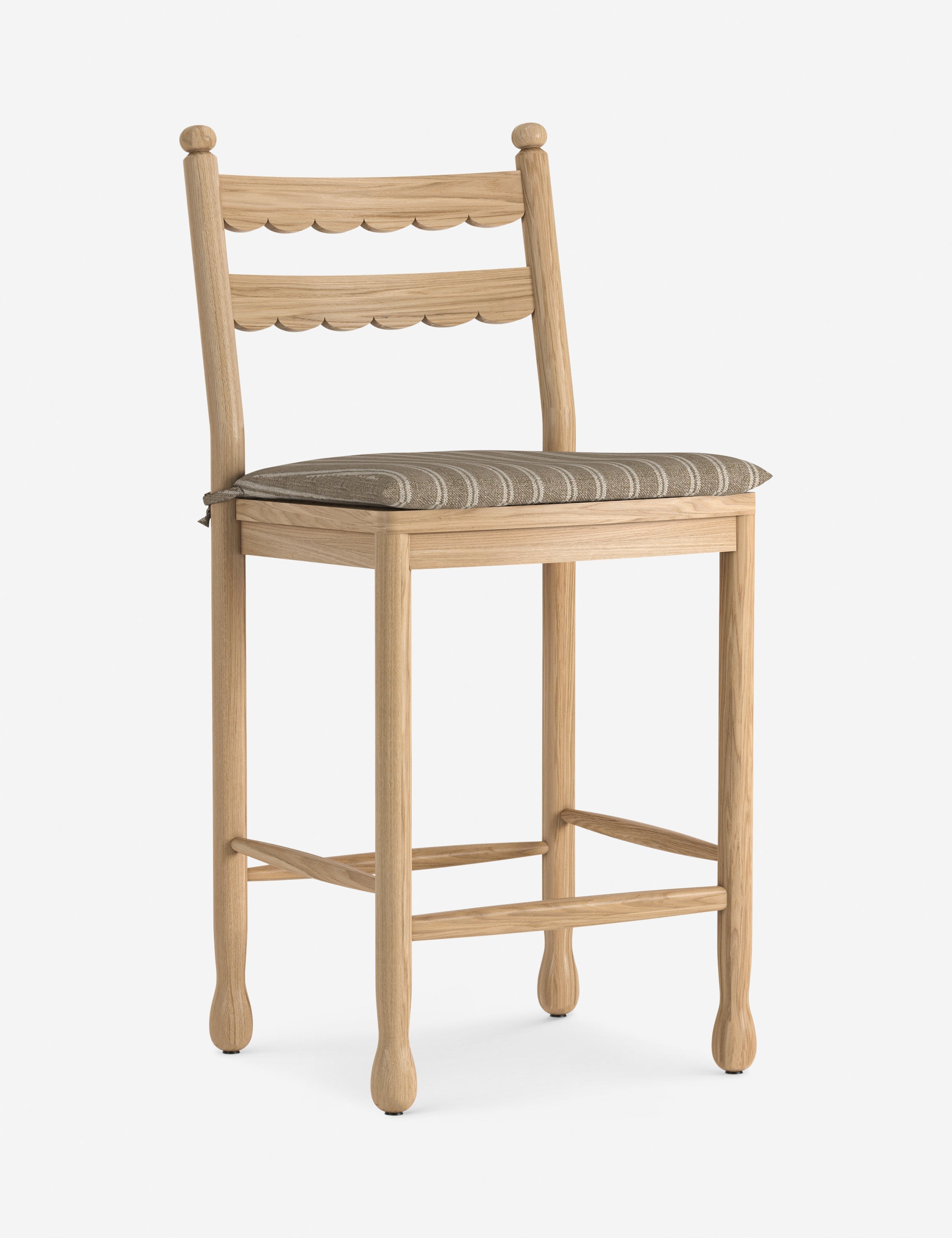 Dorian Counter Stool | Vintage-Inspired Scalloped Back