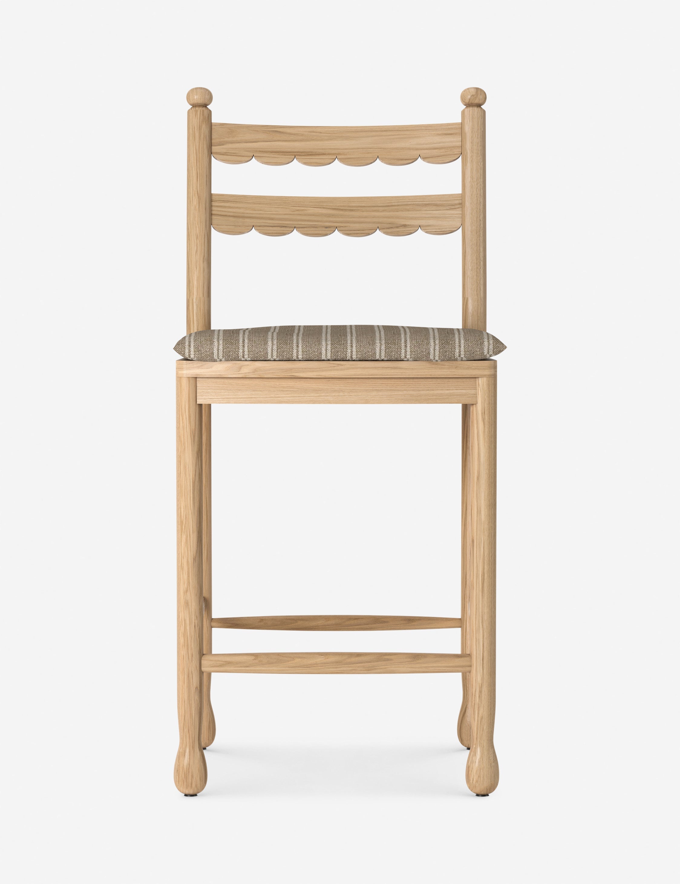 Dorian Counter Stool | Vintage-Inspired Scalloped Back