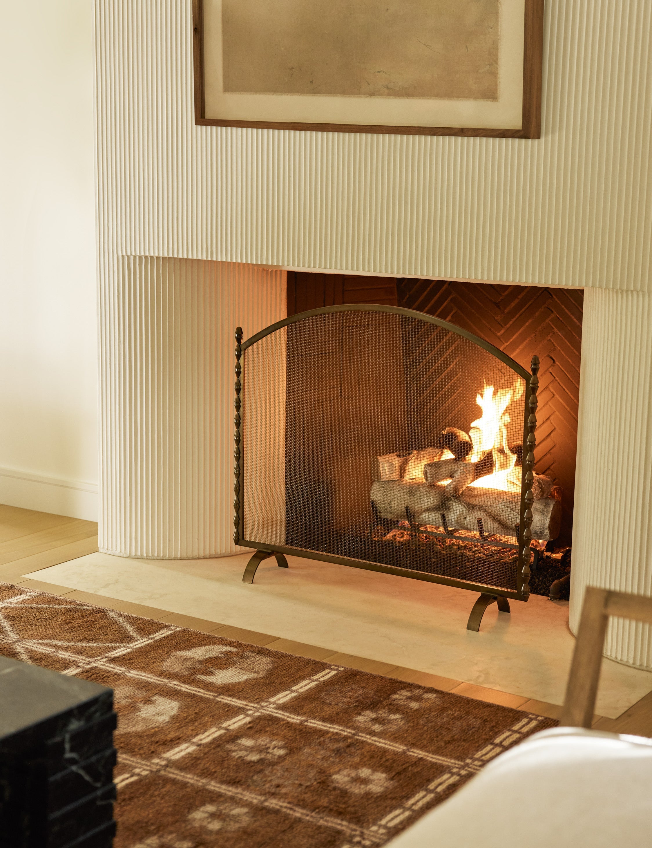 Topia Brass Fireplace Screen | Whimsical Design, Handcrafted Details