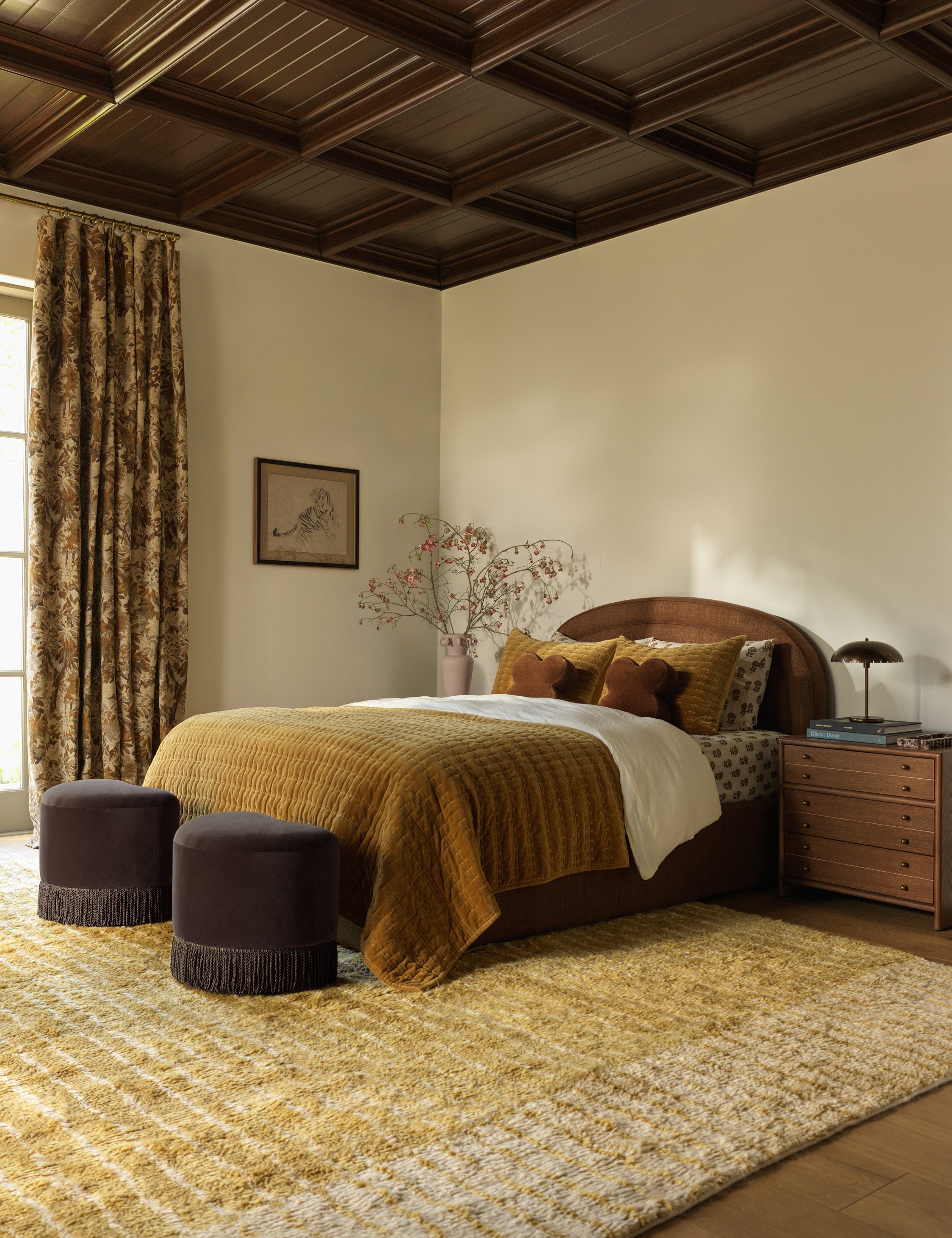 Bela Accent Stool | Plush Fringe Design for Chic Spaces