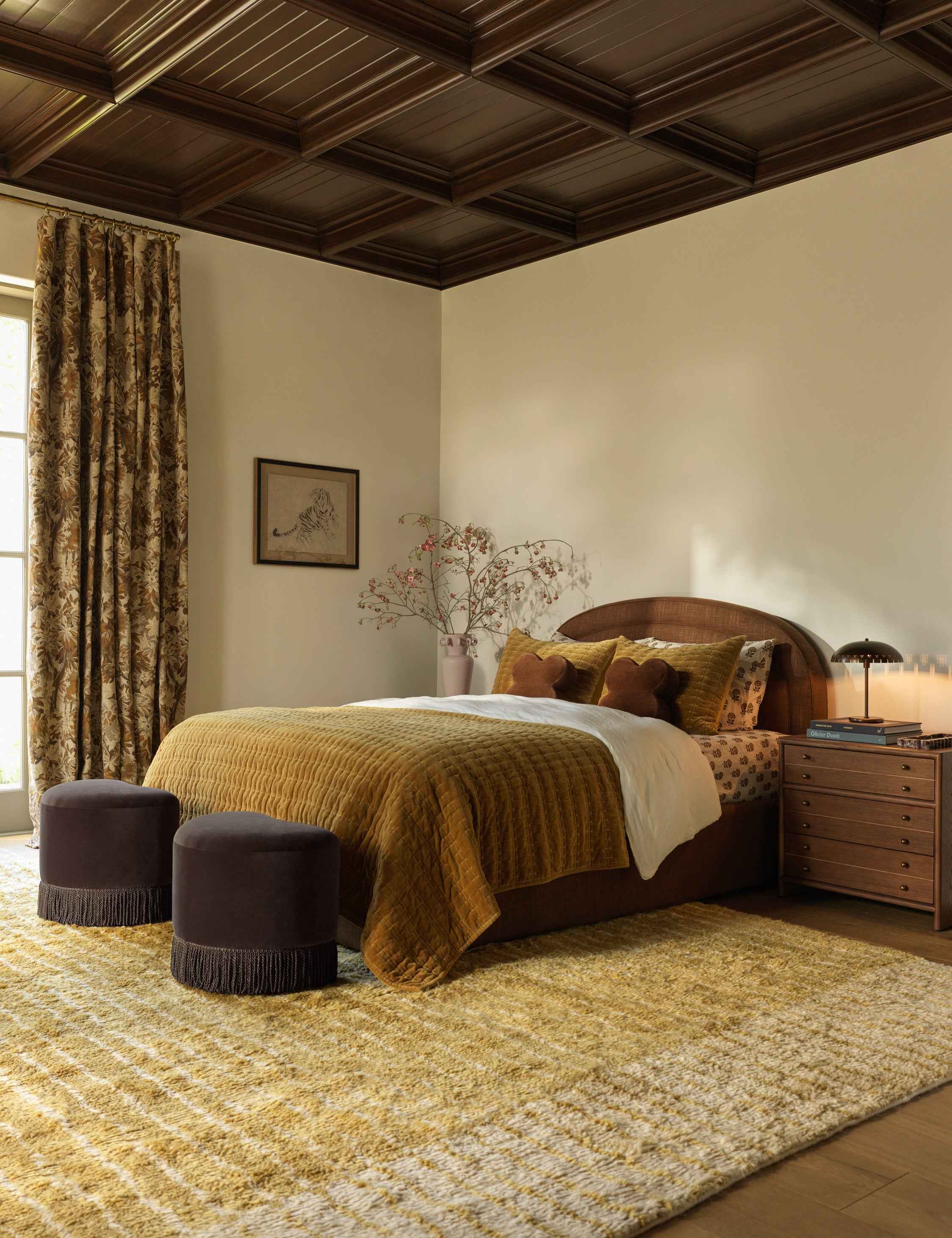 Oriana Table Lamp | Burnished Brass Finish, Notched Shade