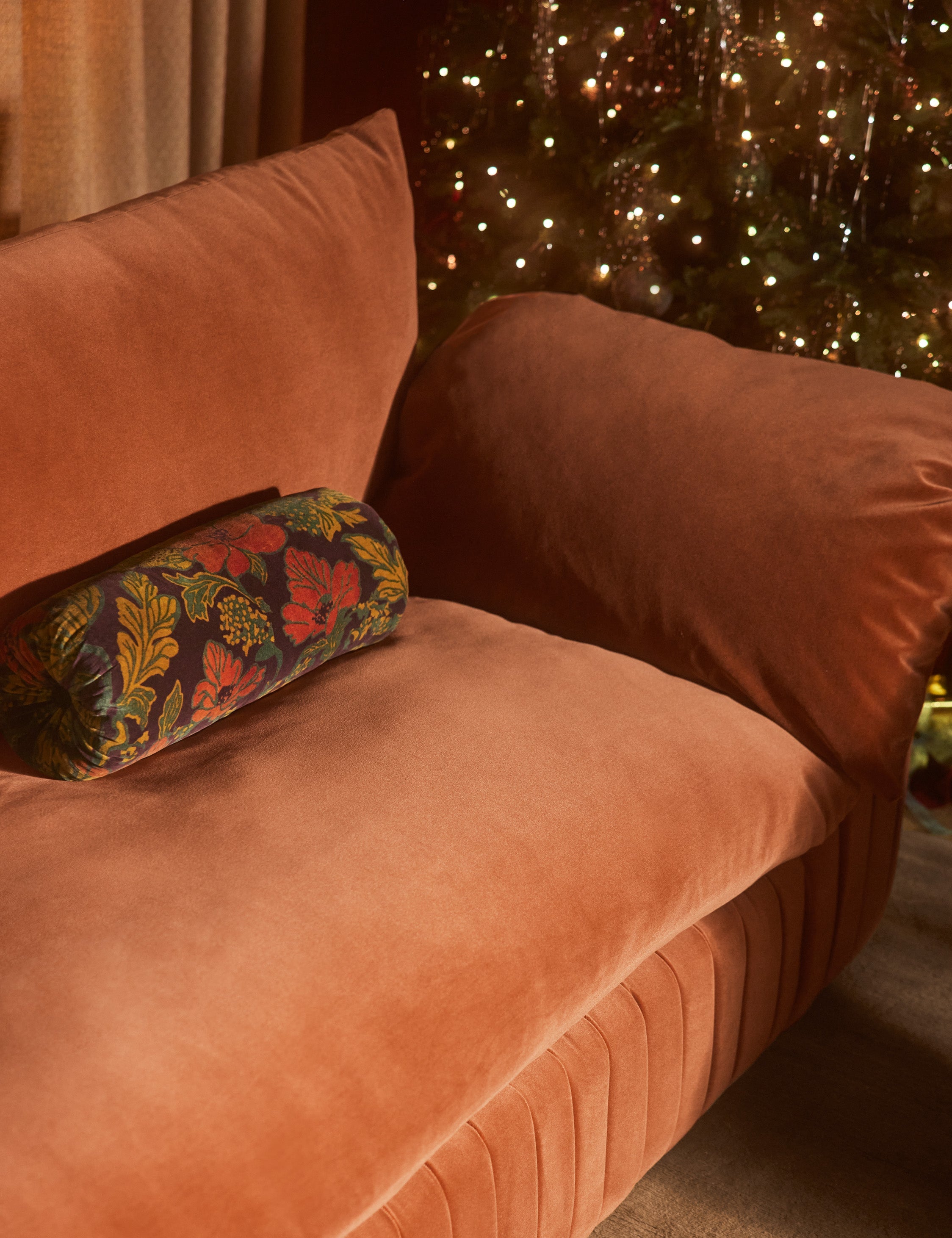 Aveline Velvet Pillow | Bold Floral Design, Luxurious Texture