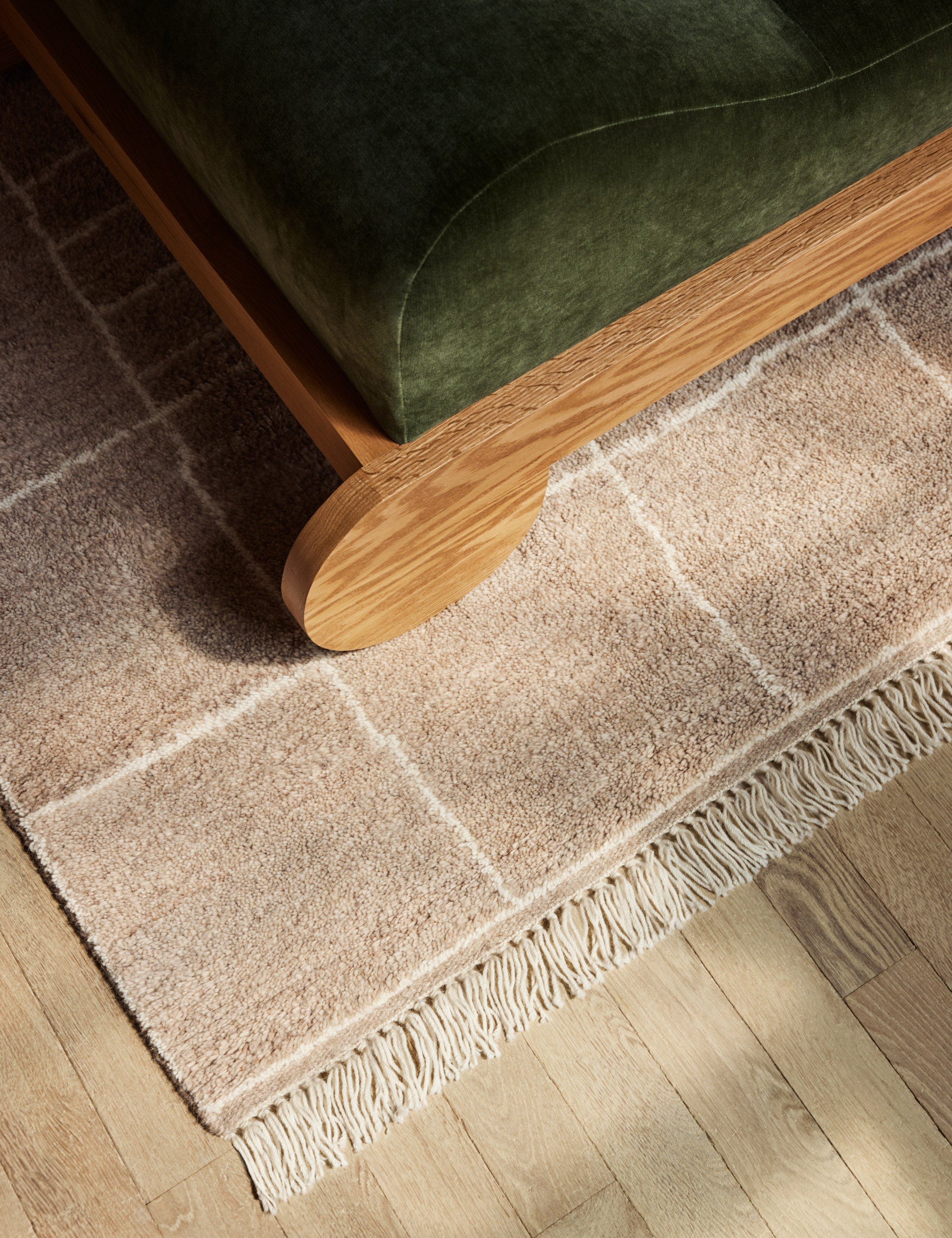 Bask Irregular Grid Wool Rug | Hand-Knotted, Geometric Accents