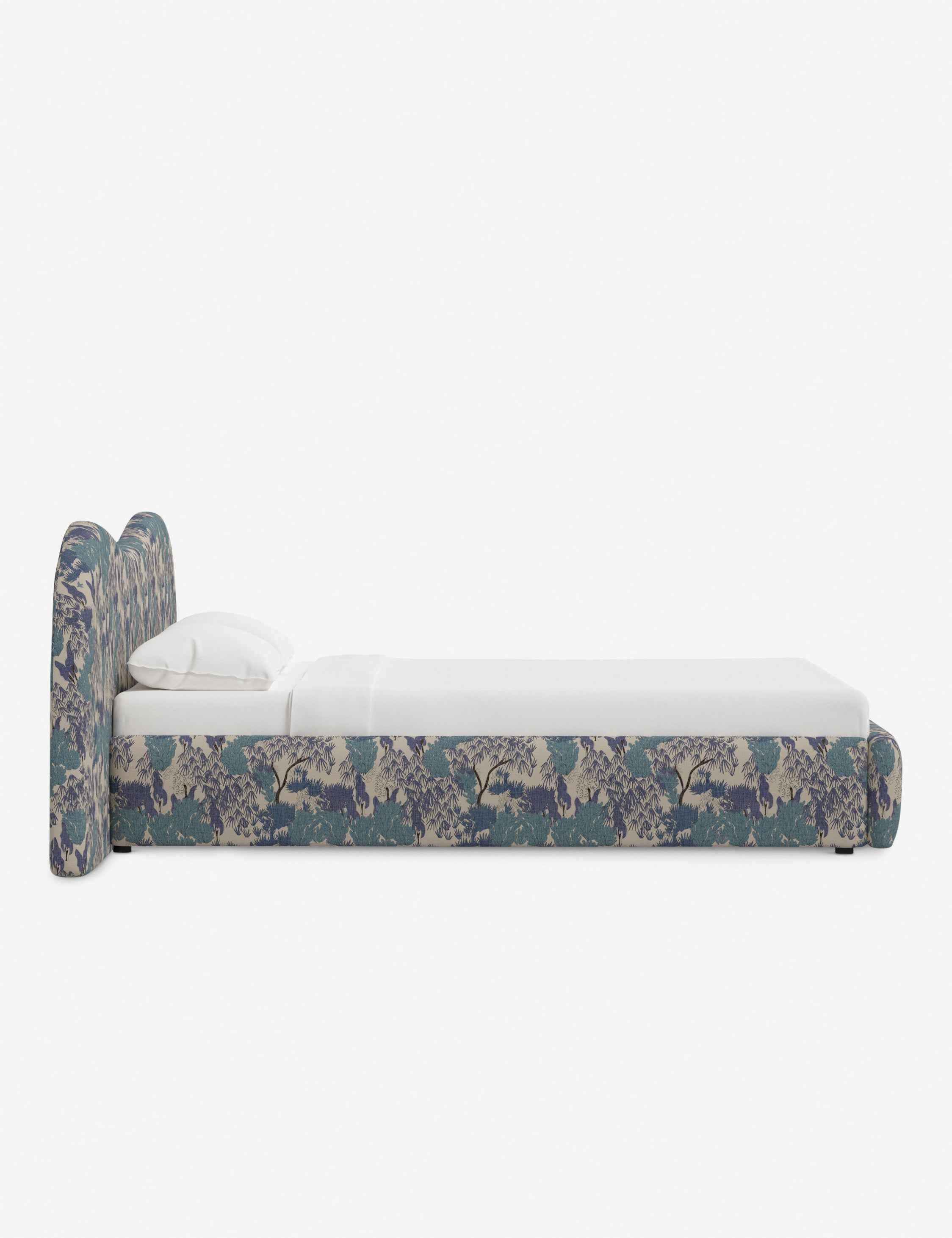 Clara Platform Bed | Extended Headboard, Bespoke Upholstery