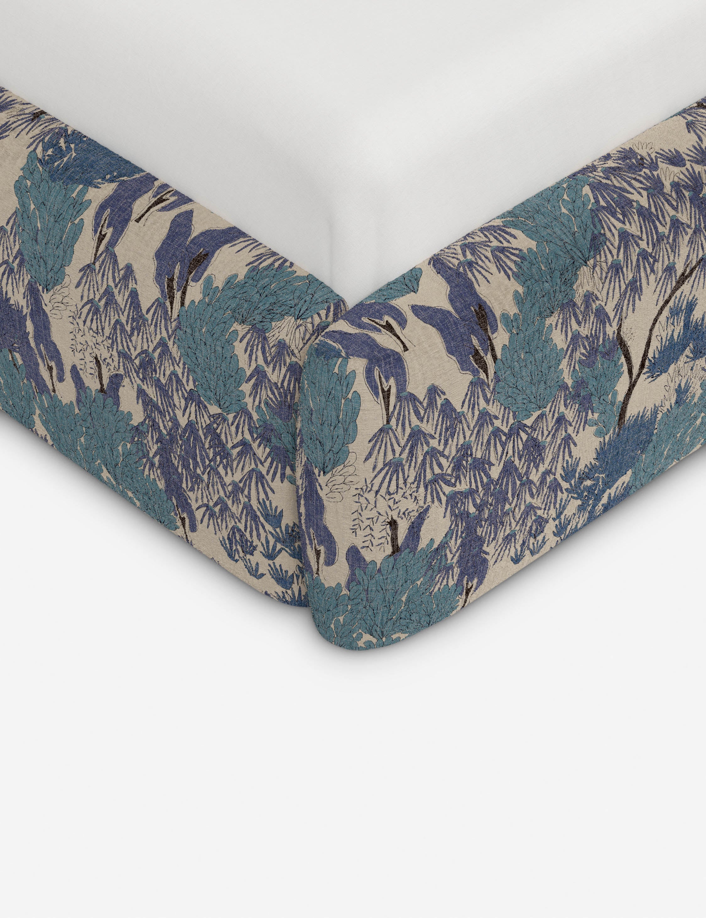 Clara Platform Bed | Extended Headboard, Bespoke Upholstery