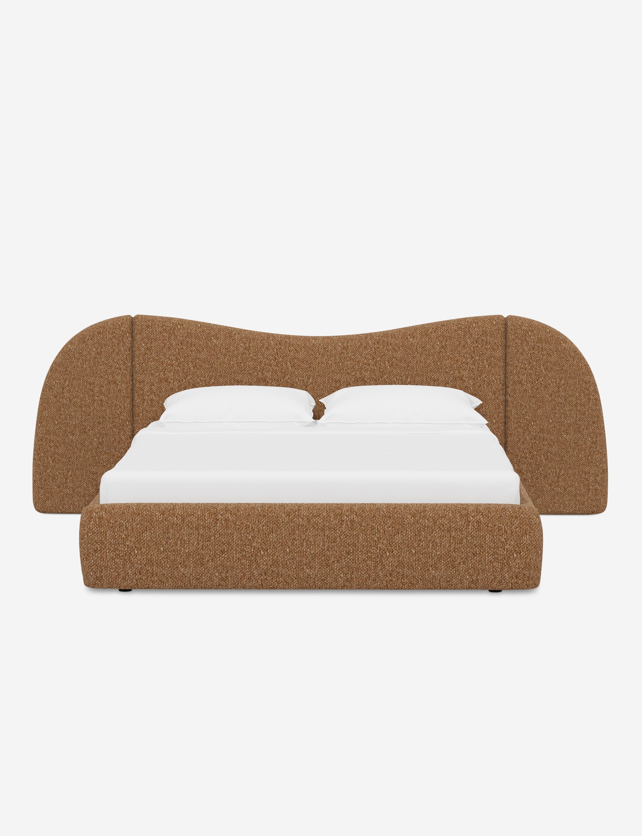Clara Platform Bed | Extended Headboard, Bespoke Upholstery