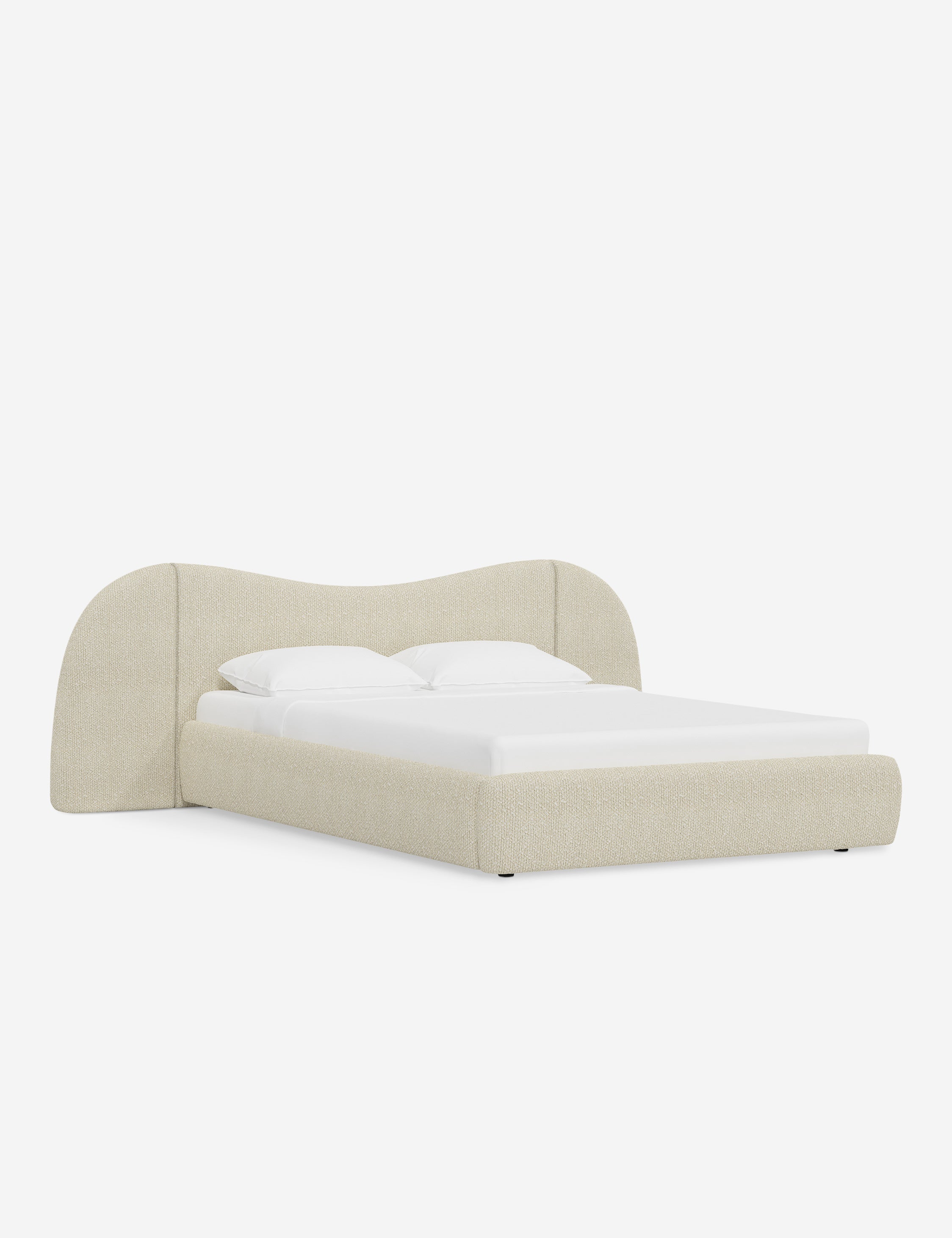 Clara Platform Bed | Extended Headboard, Bespoke Upholstery