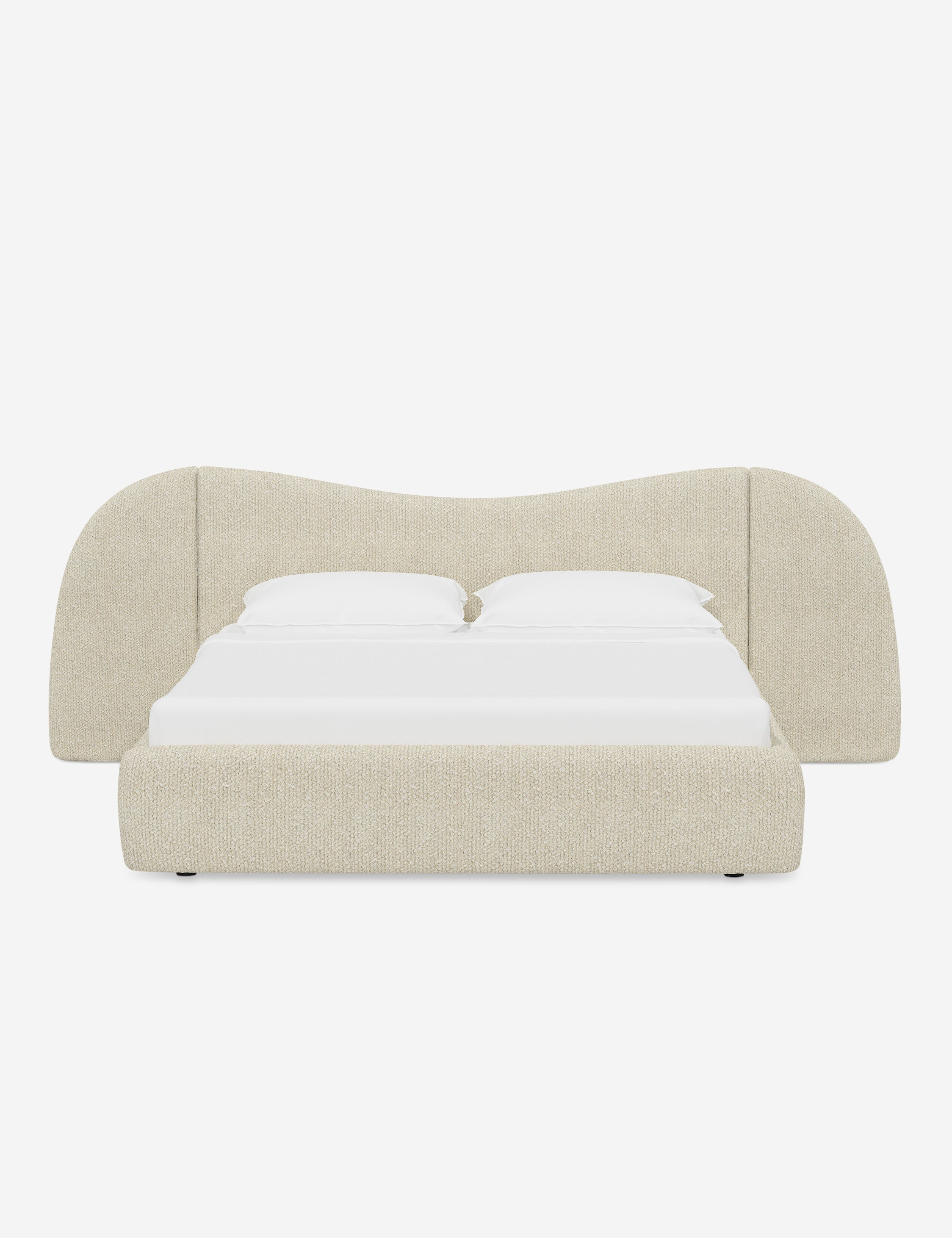 Clara Platform Bed | Extended Headboard, Bespoke Upholstery