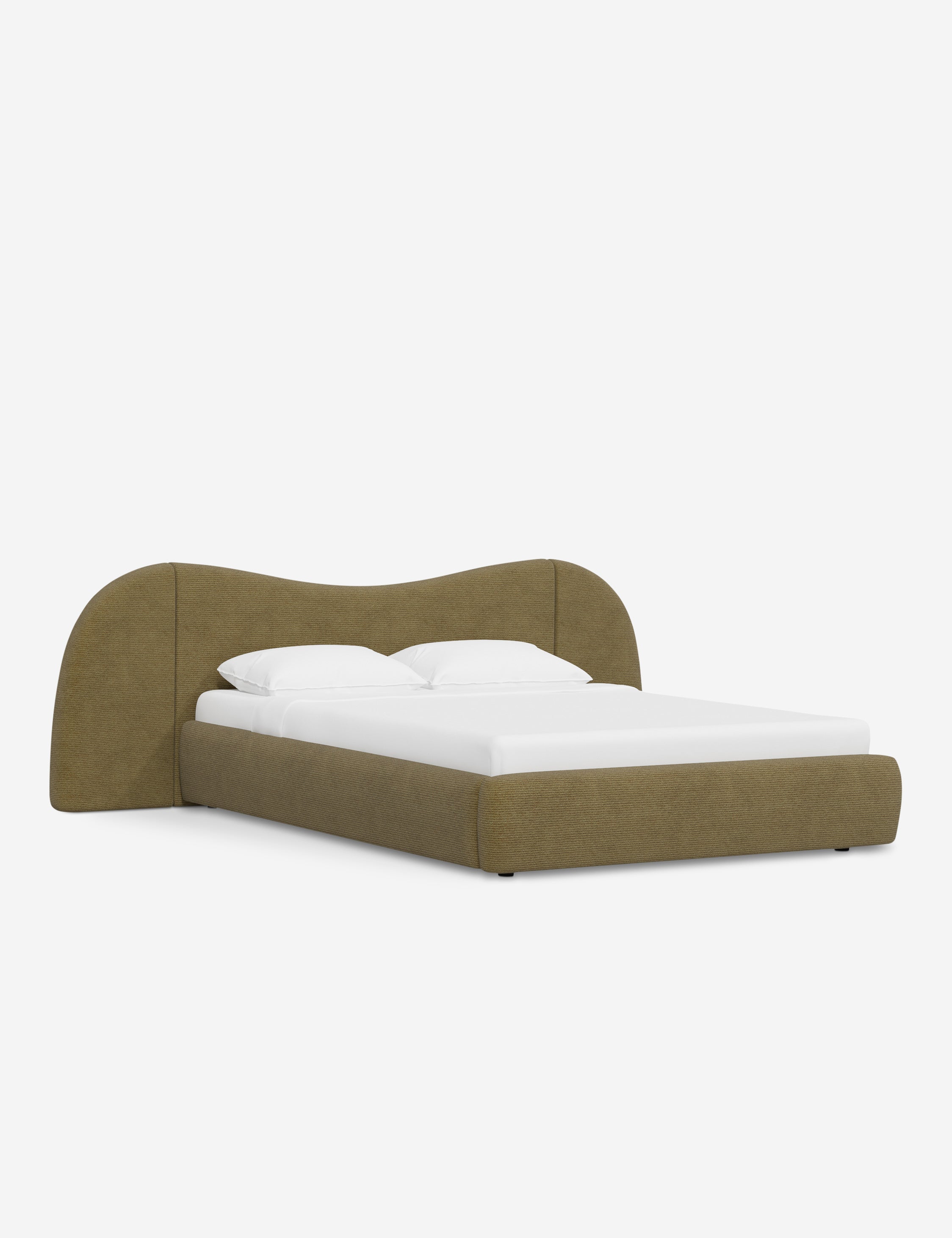 Clara Platform Bed | Extended Headboard, Bespoke Upholstery