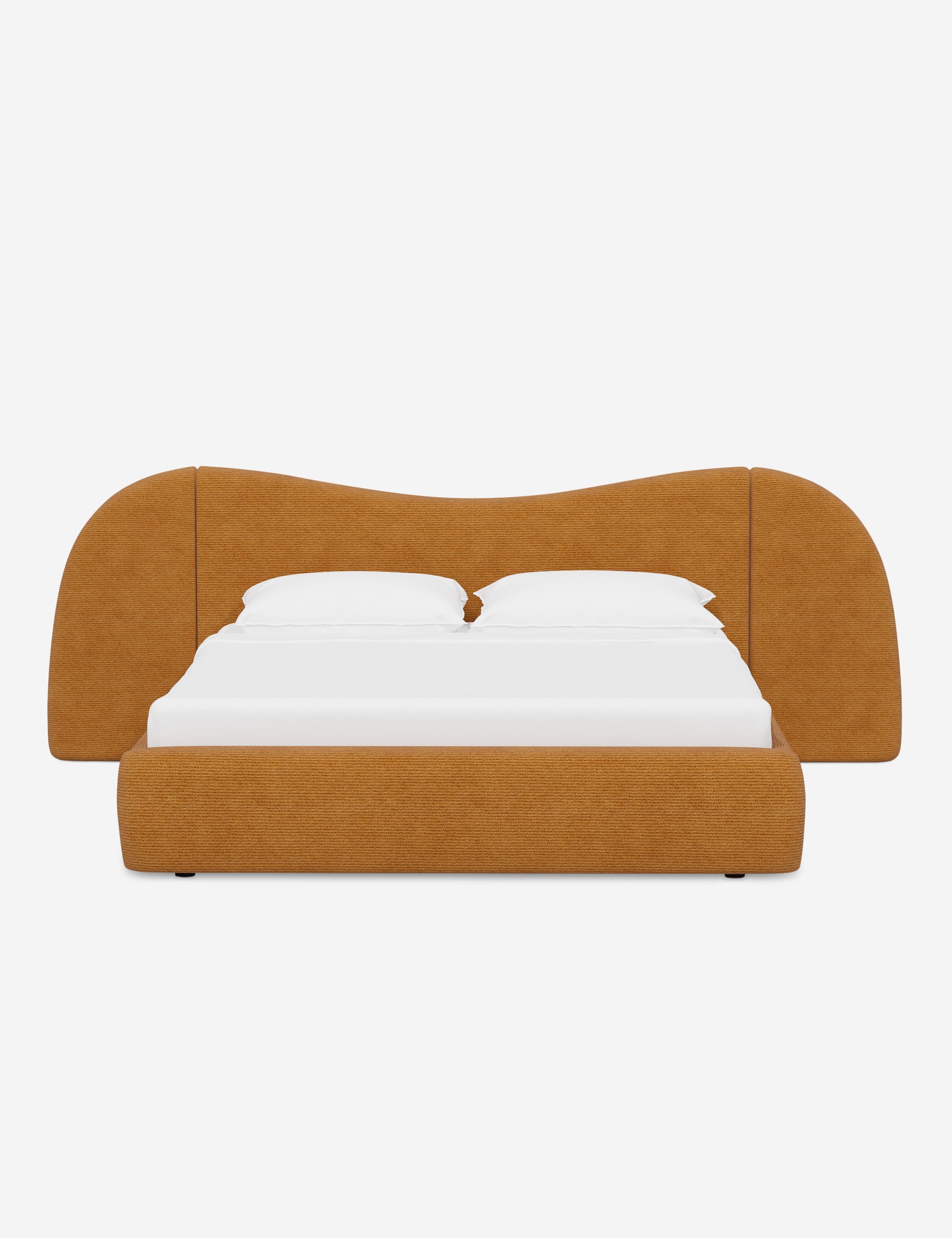 Clara Platform Bed | Extended Headboard, Bespoke Upholstery