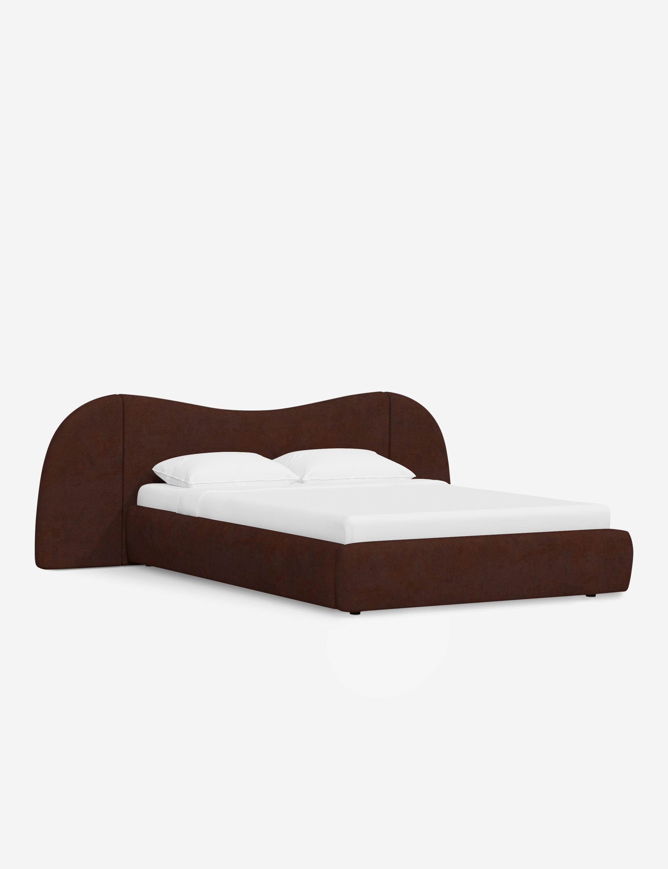 Clara Platform Bed | Extended Headboard, Bespoke Upholstery