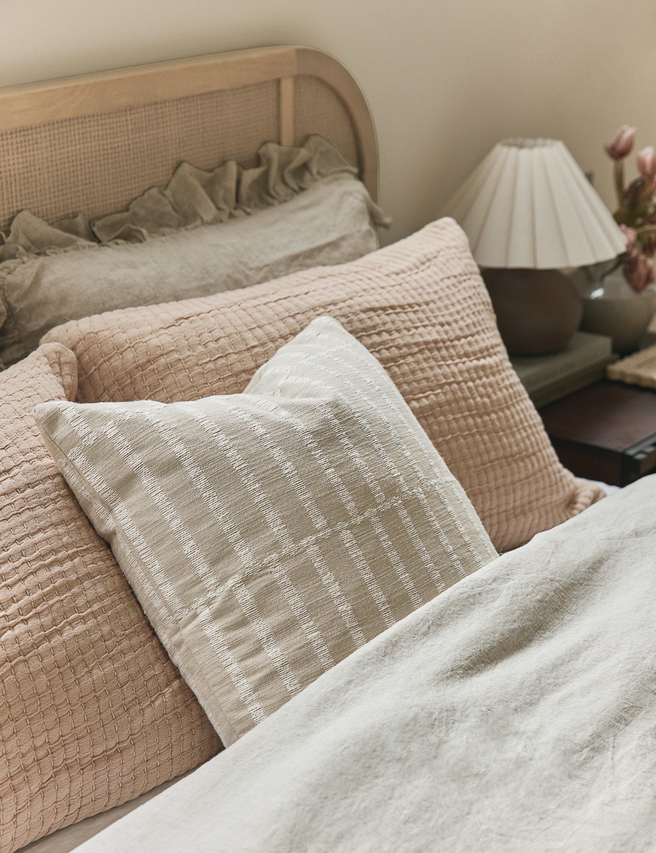 Tessera Throw Pillow | Offset Stripe Motif, Modern Design