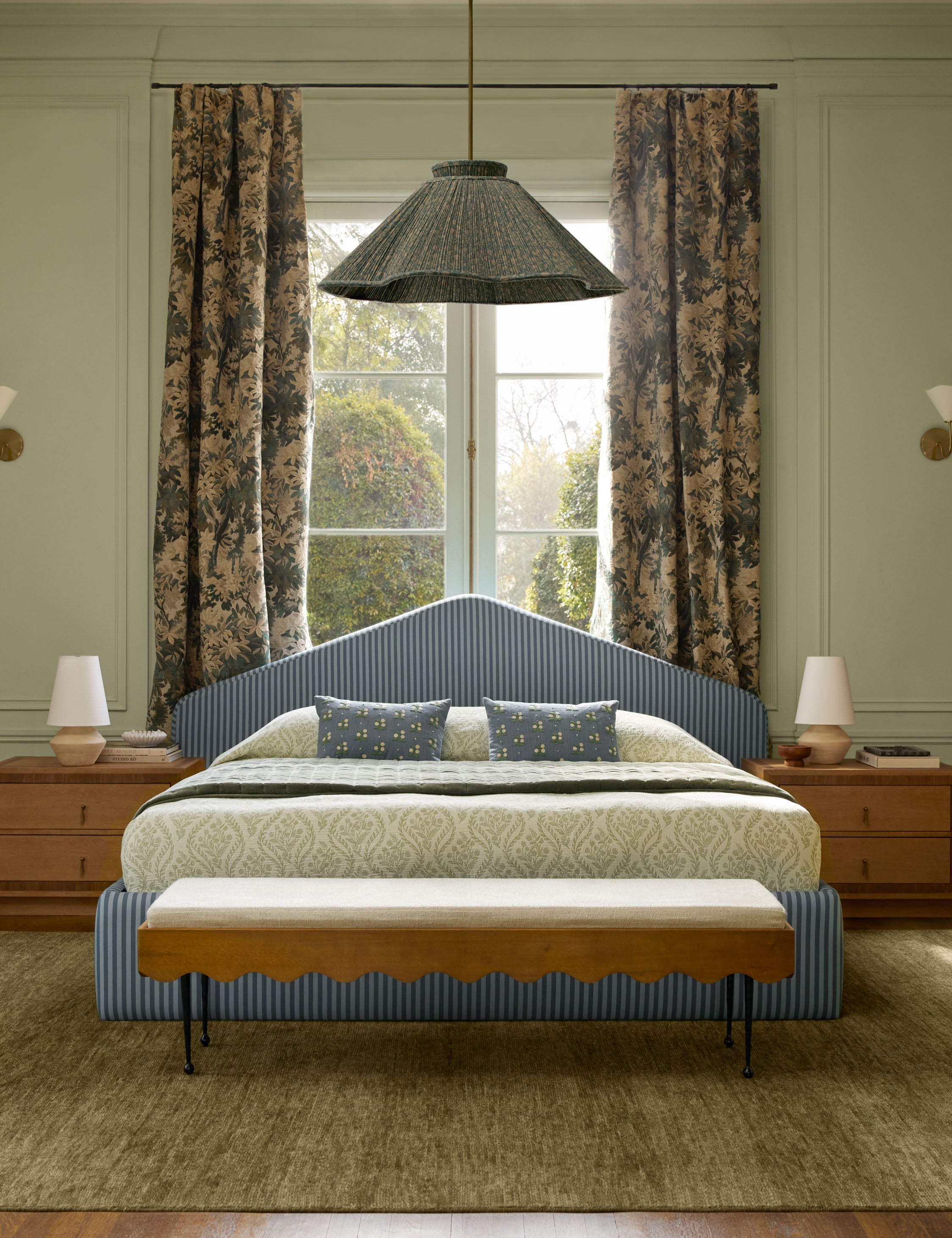 Mira Botanical Curtain Panel | Cotton Lined, Versatile Hanging Options